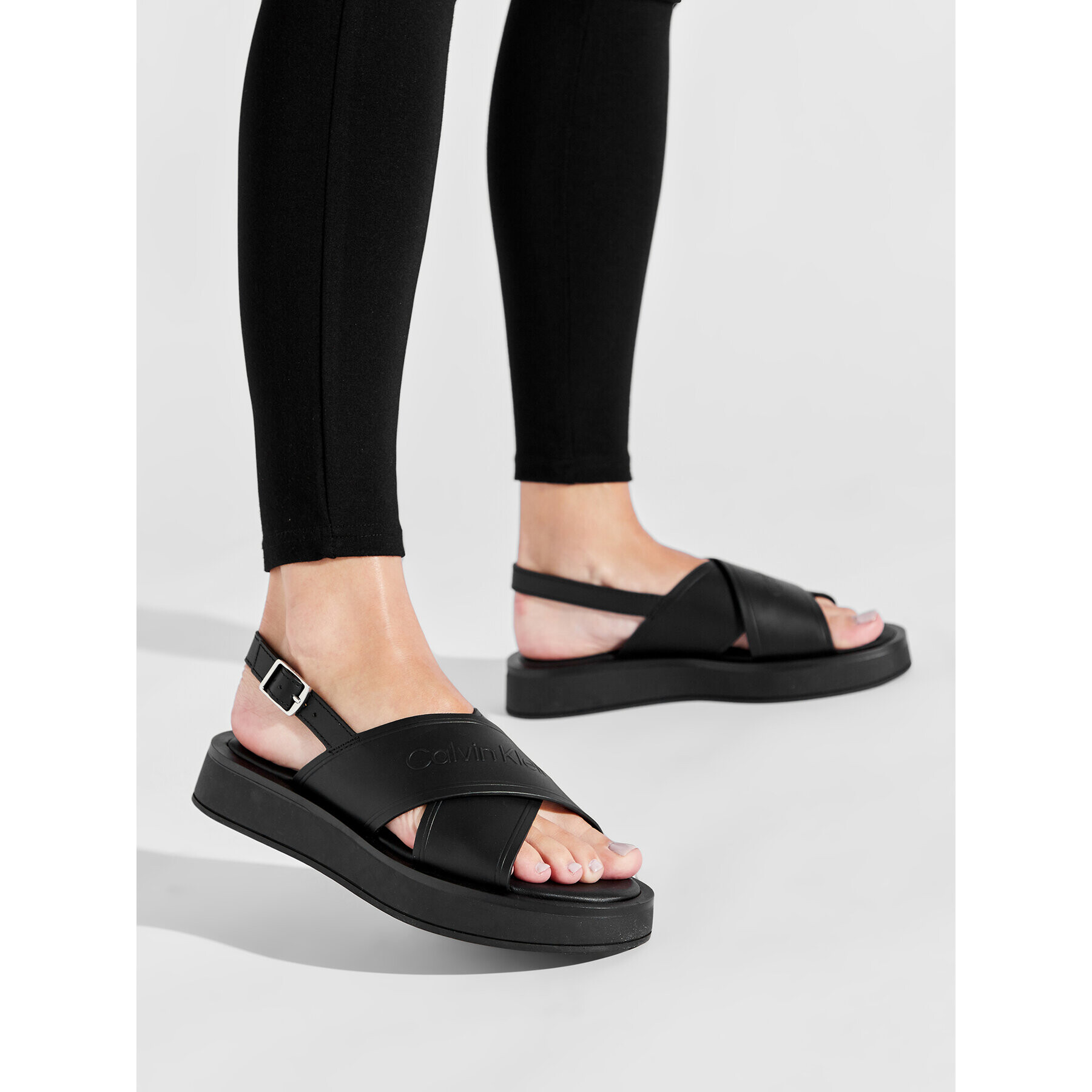 Calvin Klein Sandále Flatform Sandal Hf HW0HW01139 Čierna - Pepit.sk