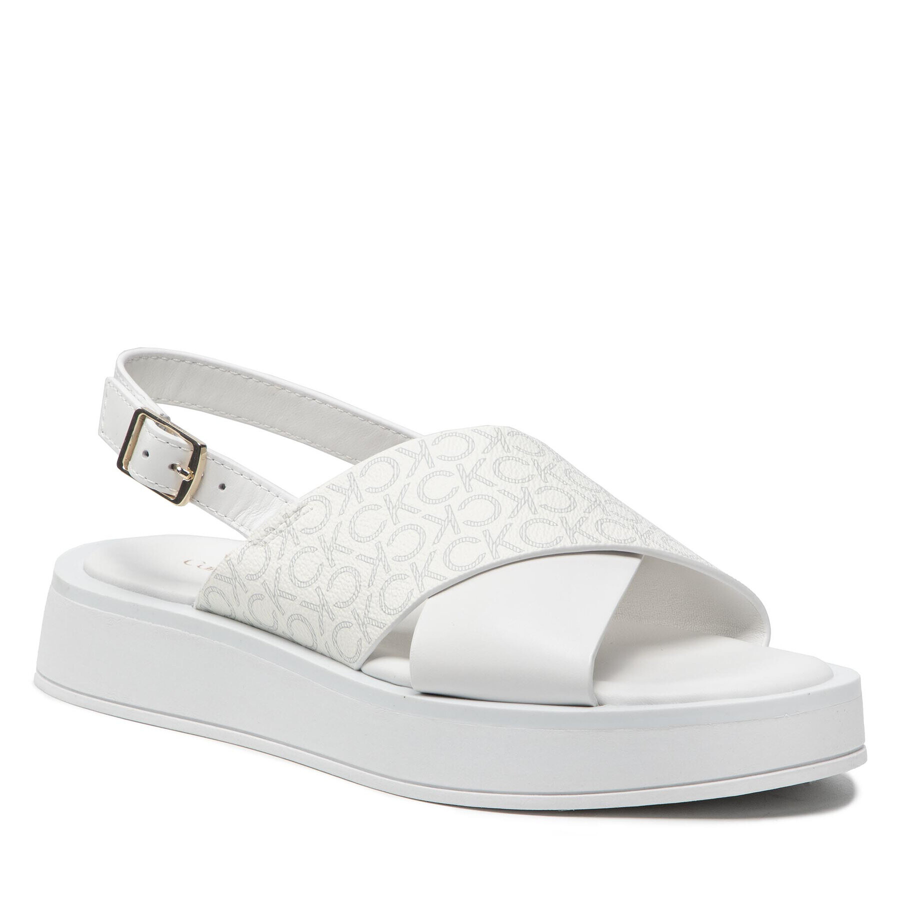 Calvin Klein Sandále Flatform Sanl Moni Mix HW0HW01138 Biela - Pepit.sk