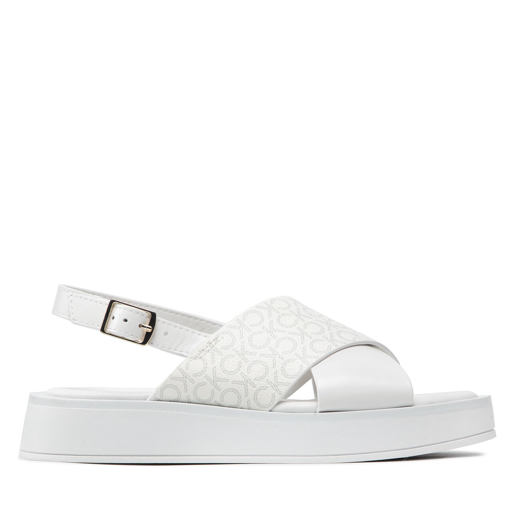 Calvin Klein Sandále Flatform Sanl Moni Mix HW0HW01138 Biela - Pepit.sk