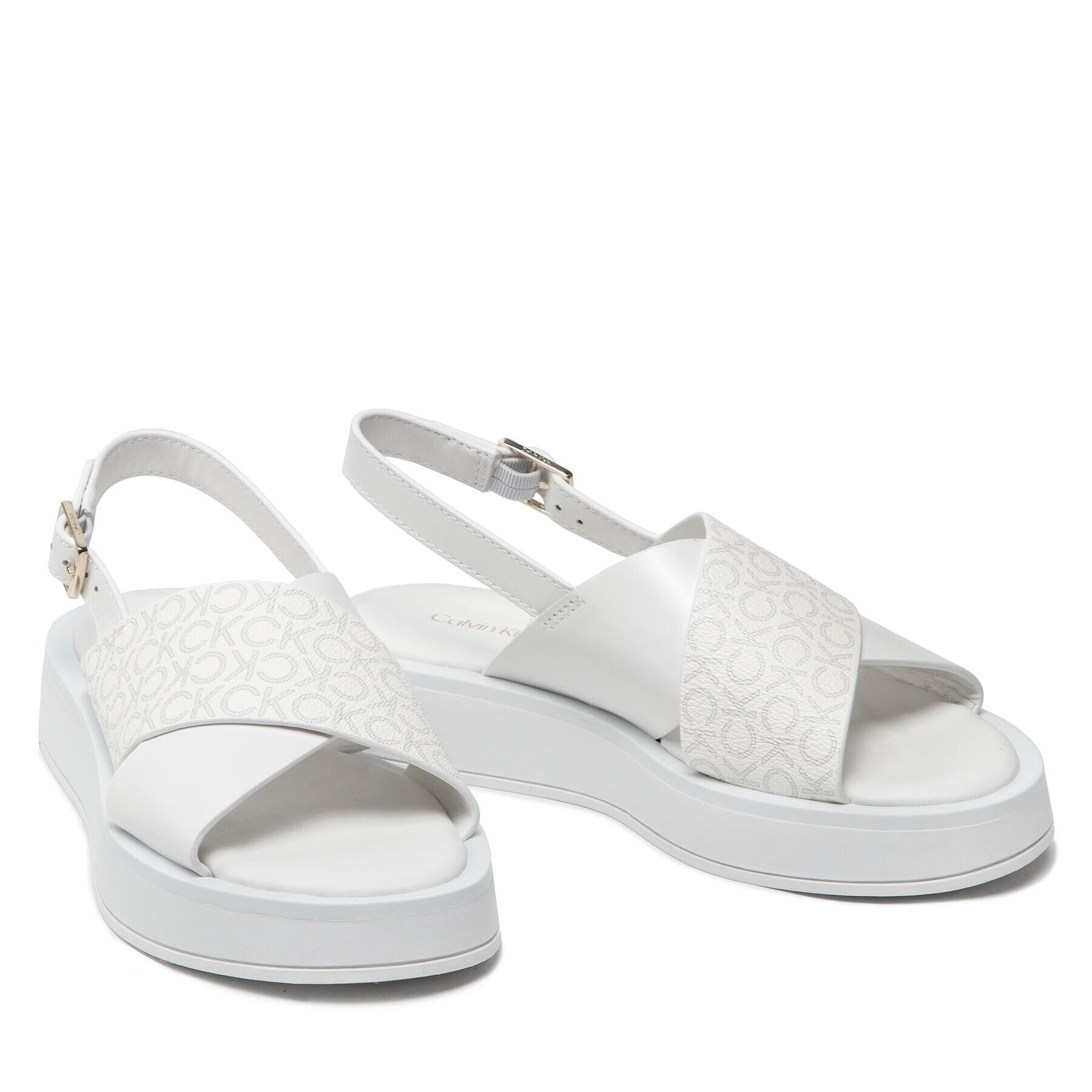 Calvin Klein Sandále Flatform Sanl Moni Mix HW0HW01138 Biela - Pepit.sk