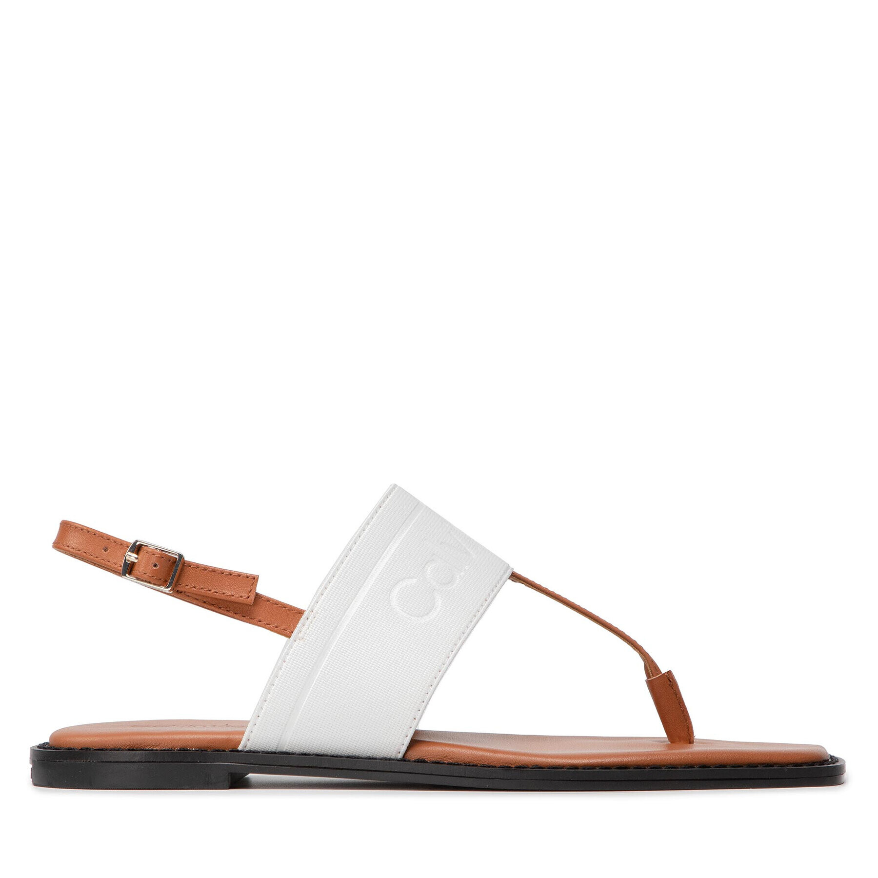 Calvin Klein Sandále Squared Flat Tp Sandal He HW0HW008180HF Biela - Pepit.sk