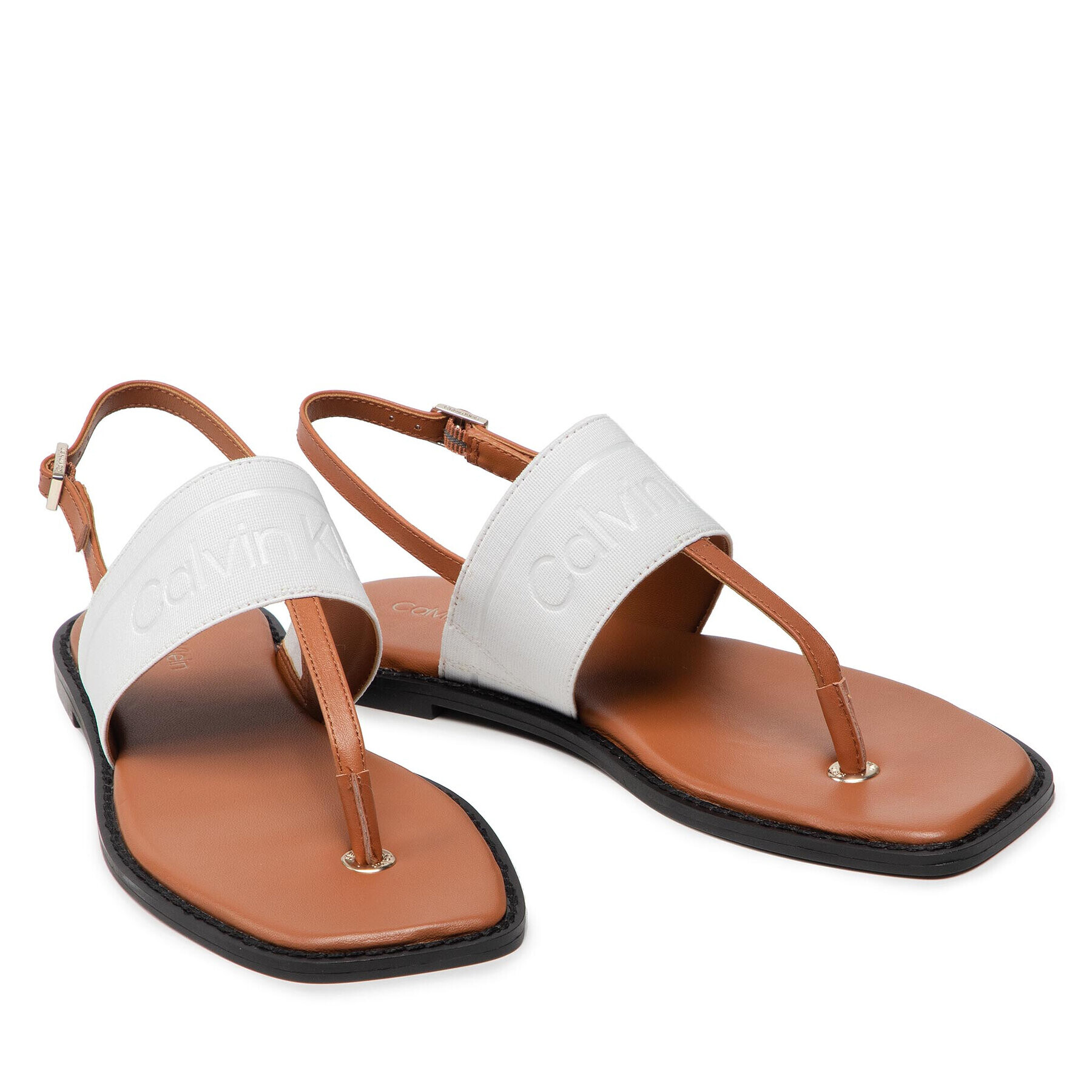 Calvin Klein Sandále Squared Flat Tp Sandal He HW0HW008180HF Biela - Pepit.sk