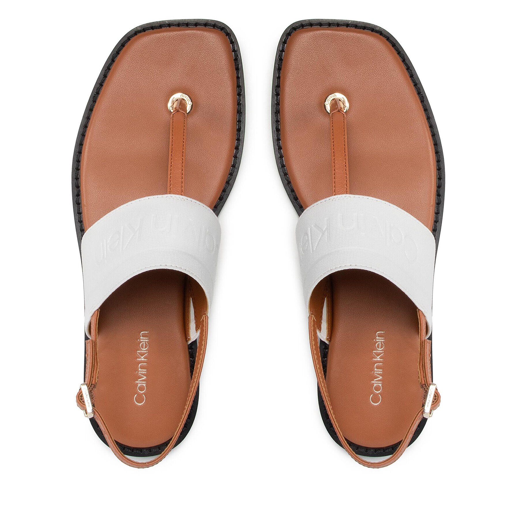 Calvin Klein Sandále Squared Flat Tp Sandal He HW0HW008180HF Biela - Pepit.sk