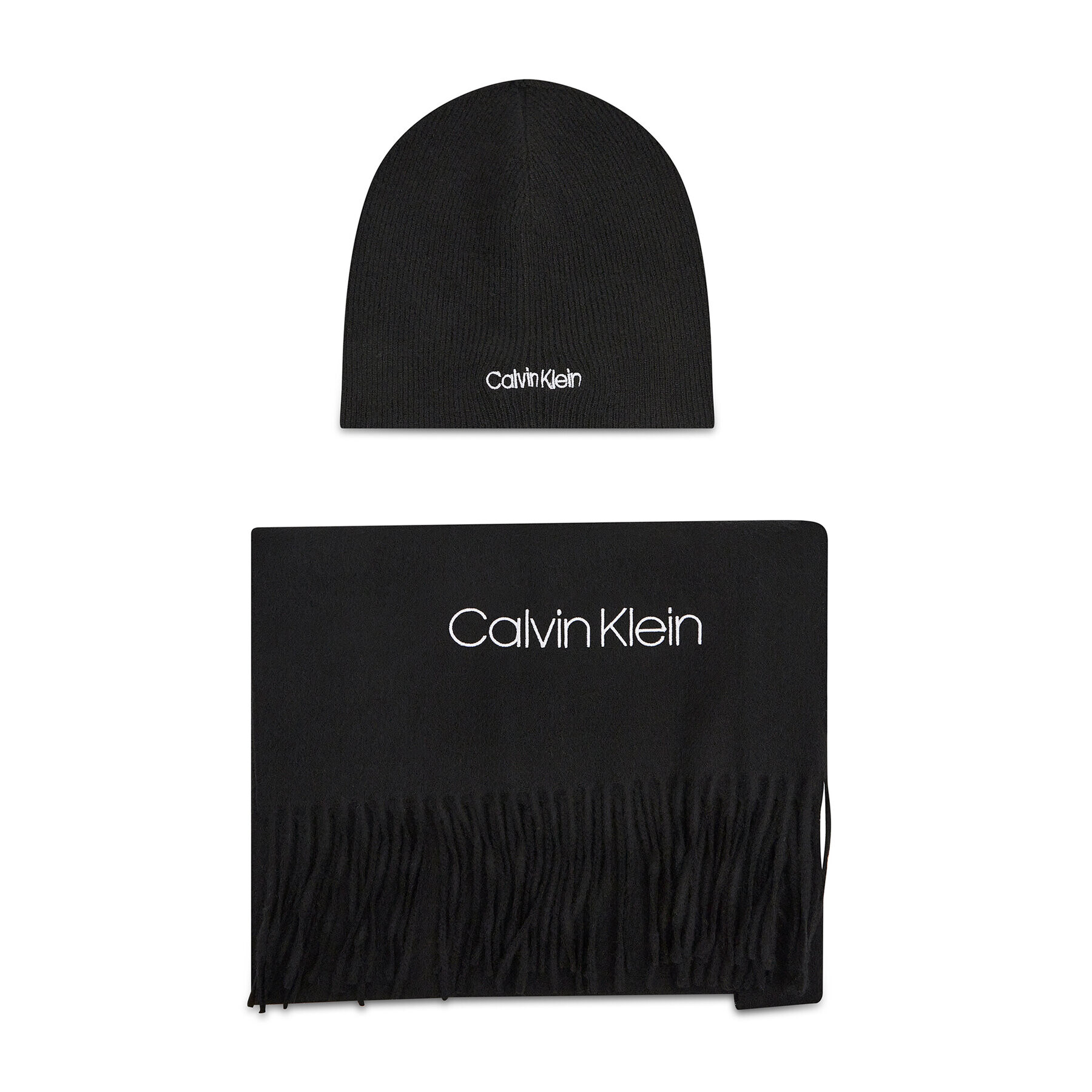 Calvin Klein Set čiapka a šál Basic Wool Beanie+Scarf K50K507552 Čierna - Pepit.sk