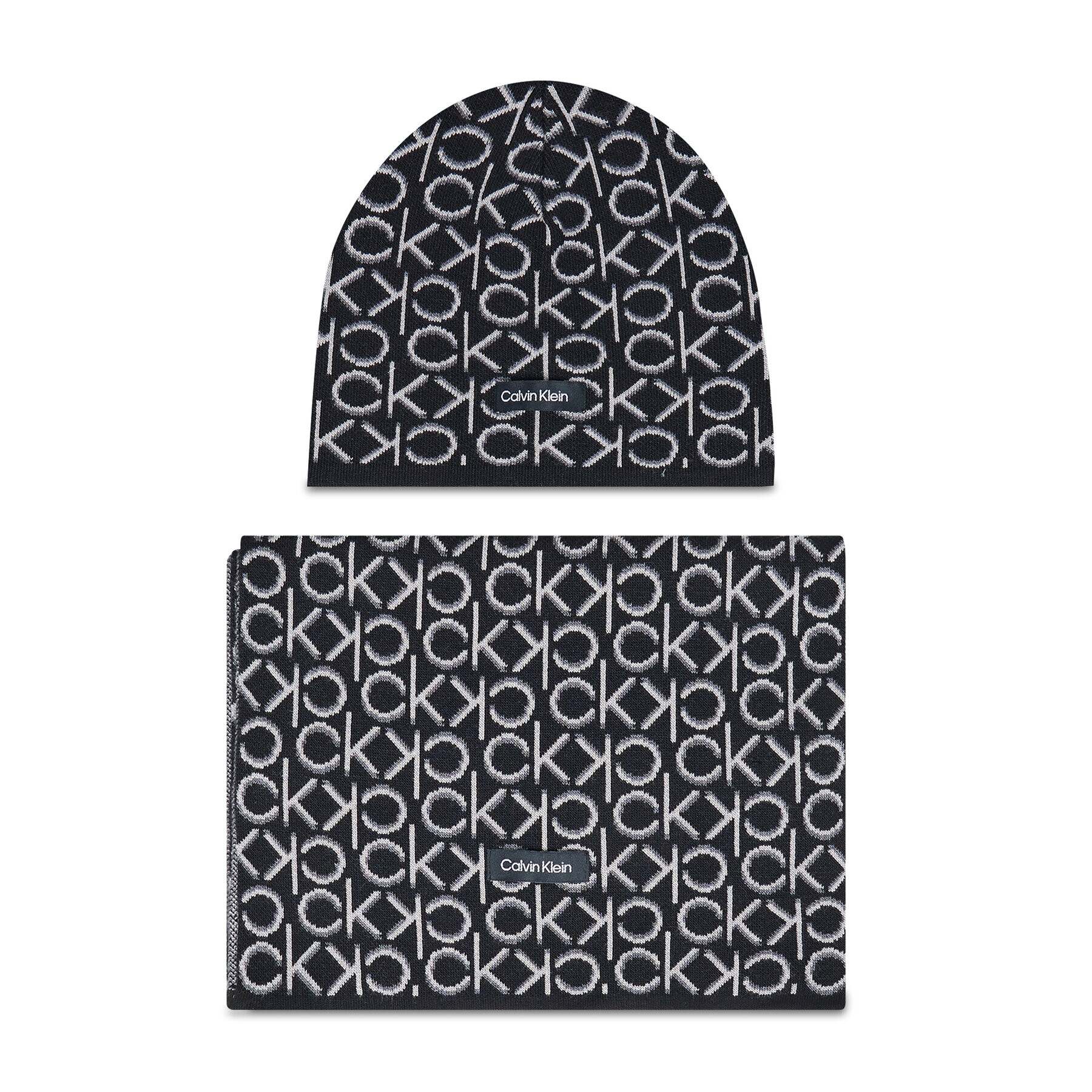 Calvin Klein Set čiapka a šál New Monogram Beanie + Scarf K60K608787 Čierna - Pepit.sk