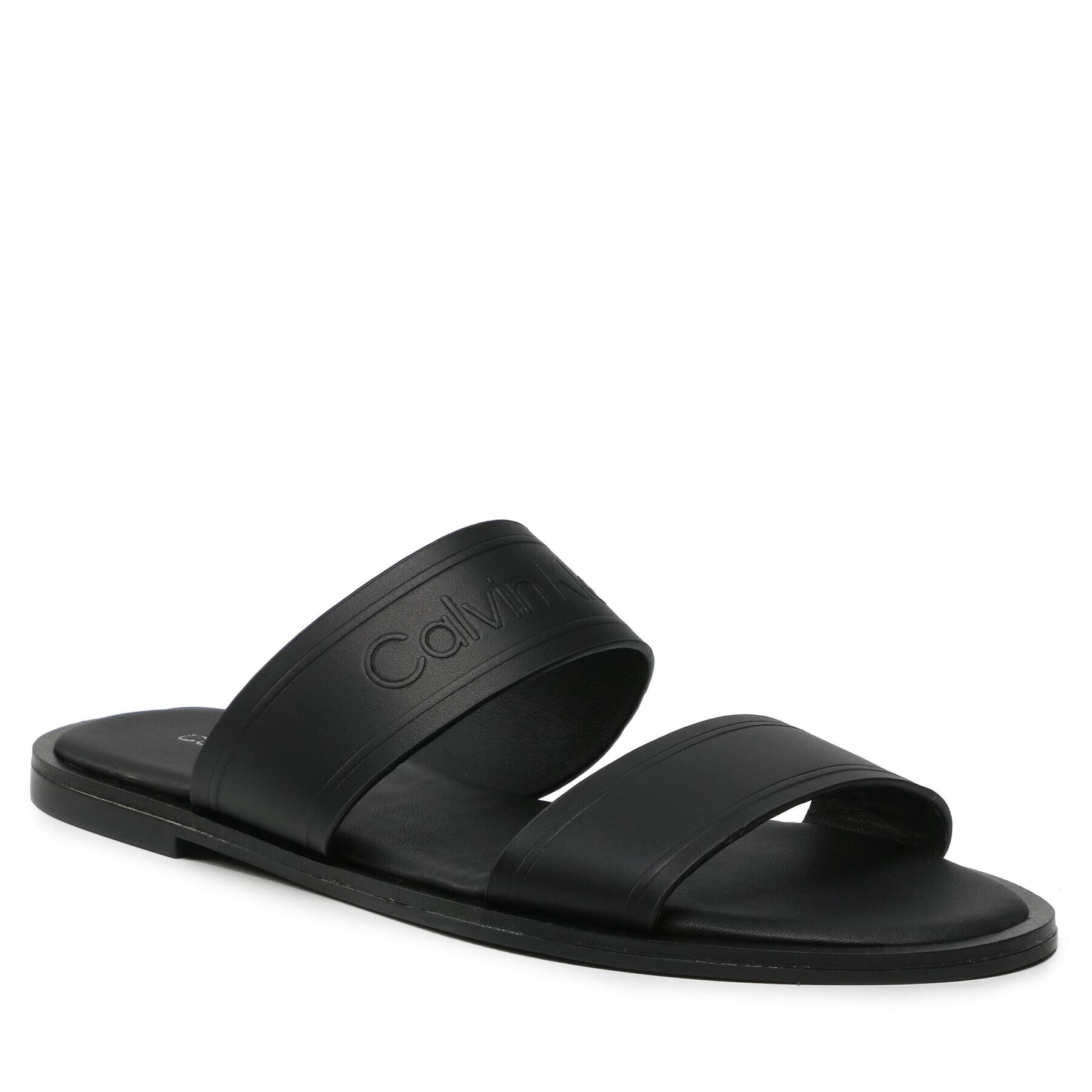 Calvin Klein Šľapky Almond Flat 2Bar Slide-Hf HW0HW01135 Čierna - Pepit.sk