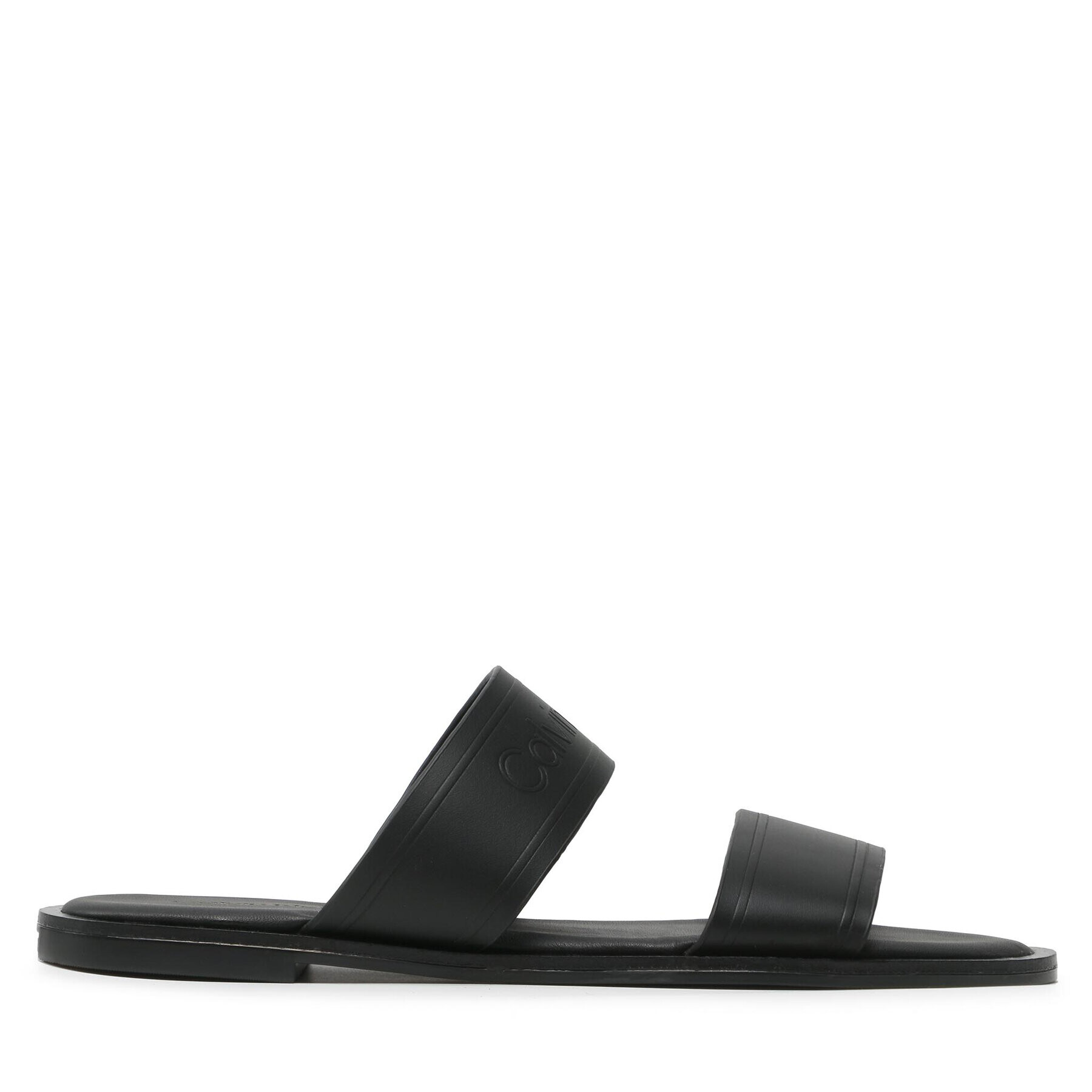 Calvin Klein Šľapky Almond Flat 2Bar Slide-Hf HW0HW01135 Čierna - Pepit.sk