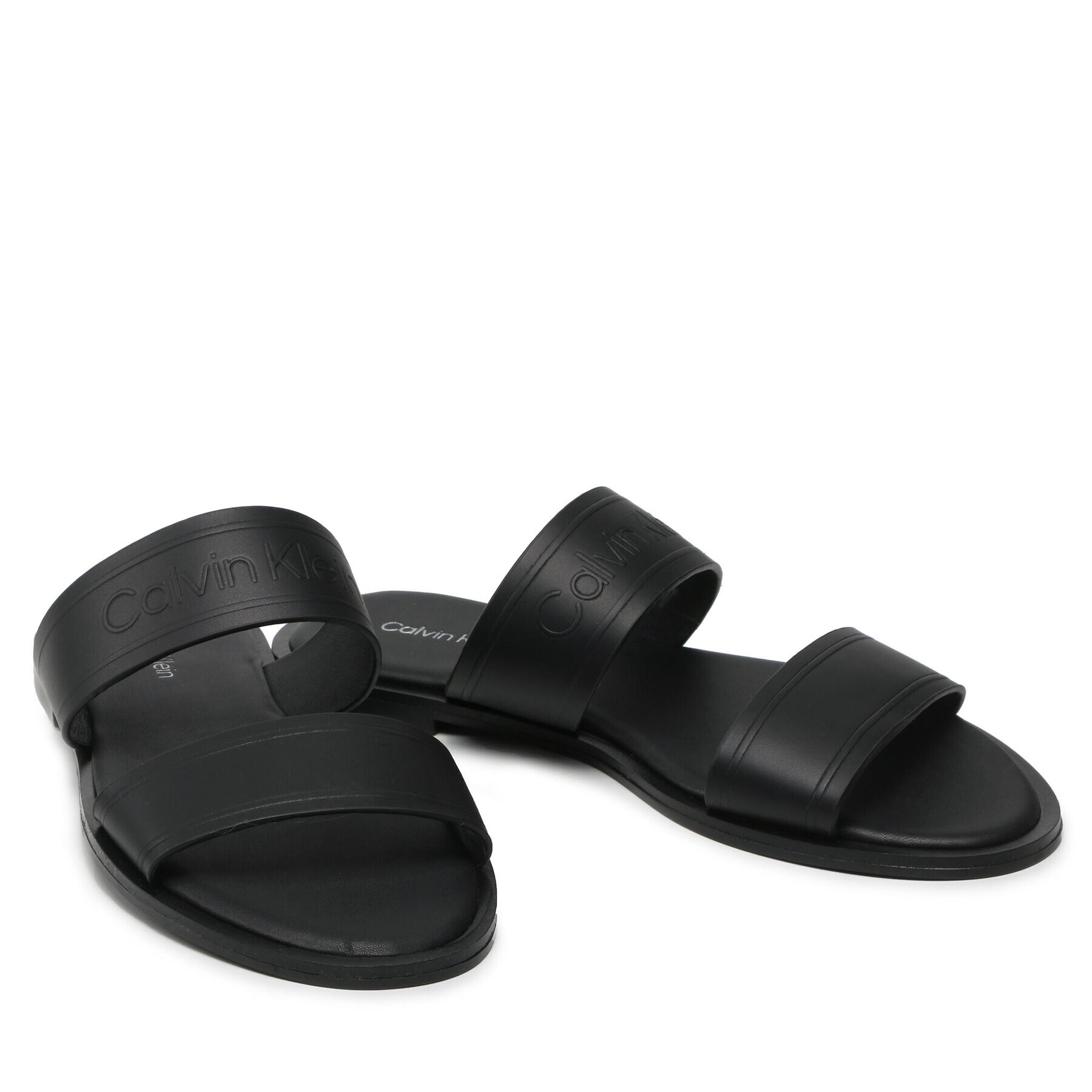 Calvin Klein Šľapky Almond Flat 2Bar Slide-Hf HW0HW01135 Čierna - Pepit.sk