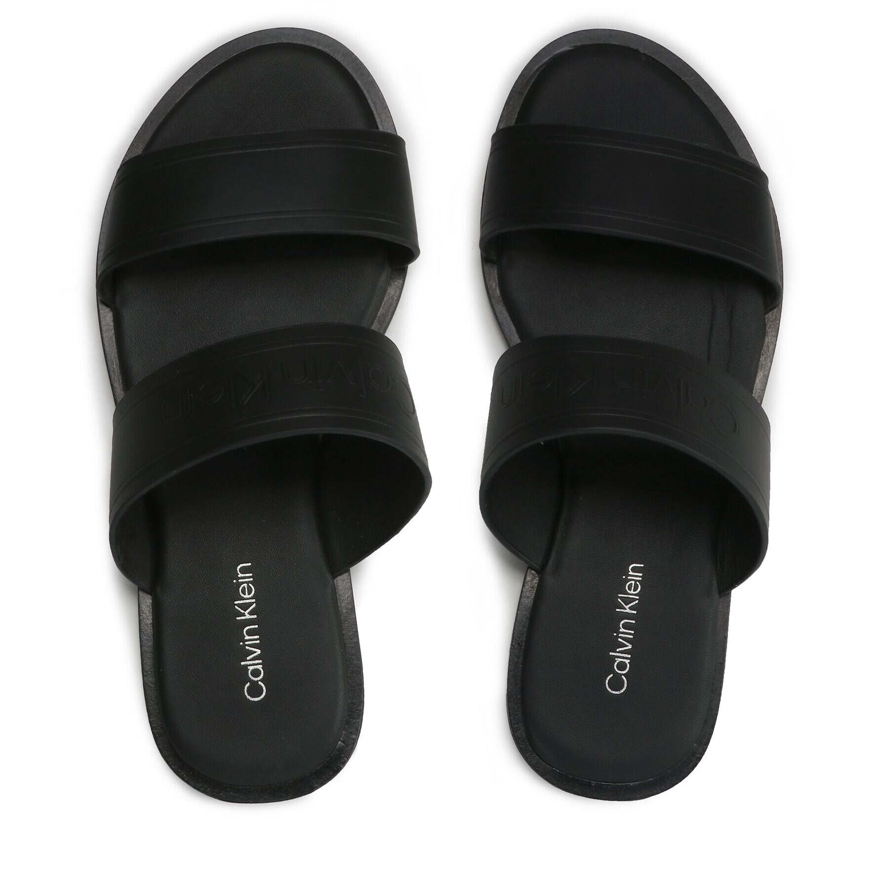 Calvin Klein Šľapky Almond Flat 2Bar Slide-Hf HW0HW01135 Čierna - Pepit.sk