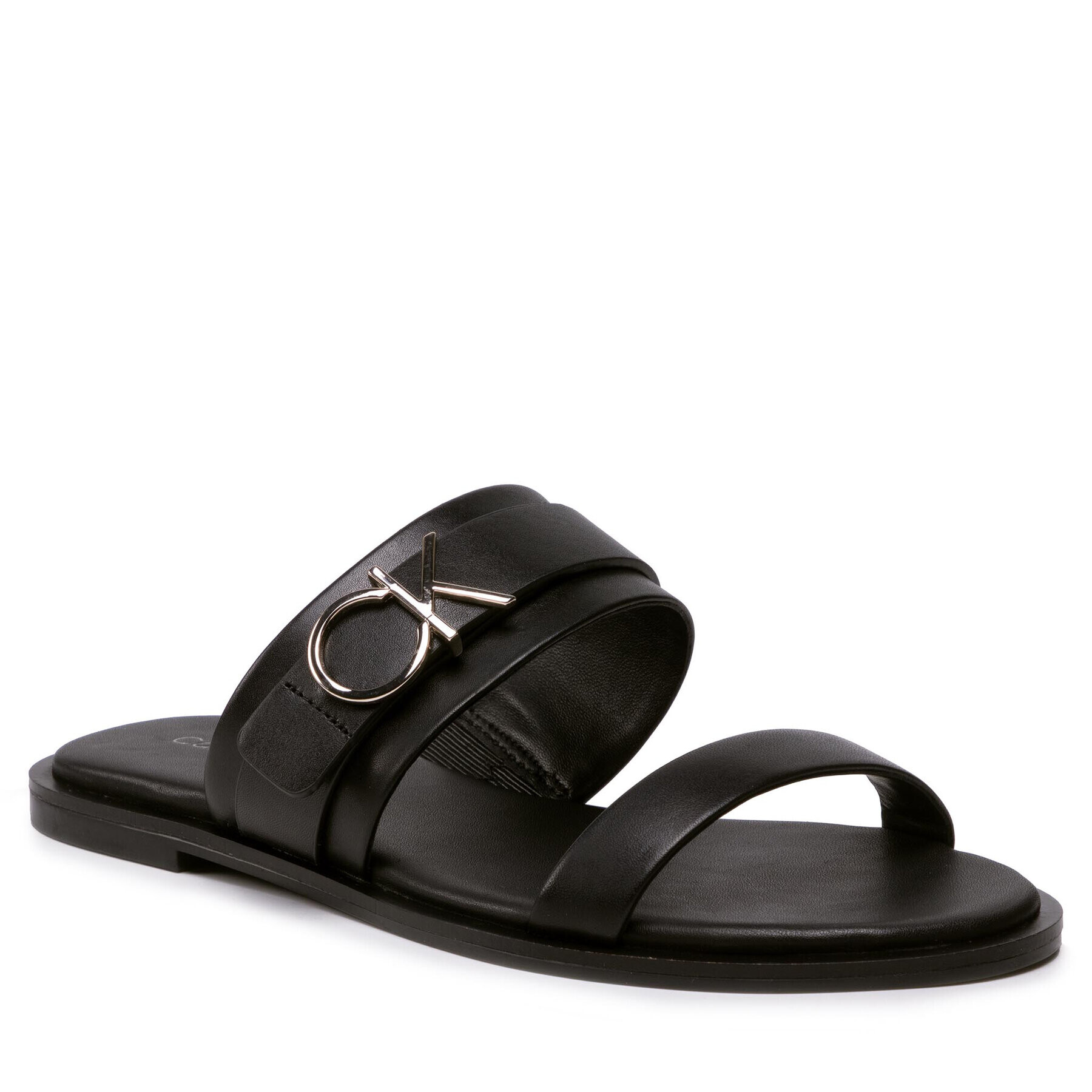 Calvin Klein Šľapky Almond Flat Slide W/Hdw HW0HW00679 Čierna - Pepit.sk