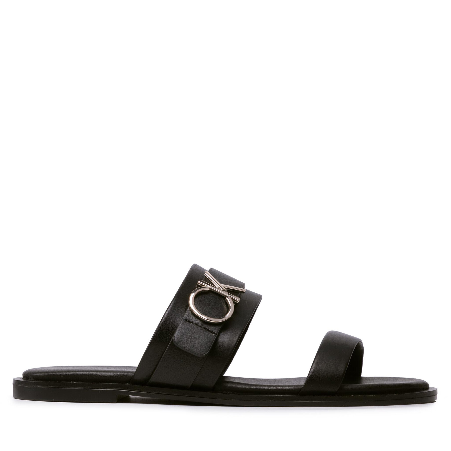 Calvin Klein Šľapky Almond Flat Slide W/Hdw HW0HW00679 Čierna - Pepit.sk