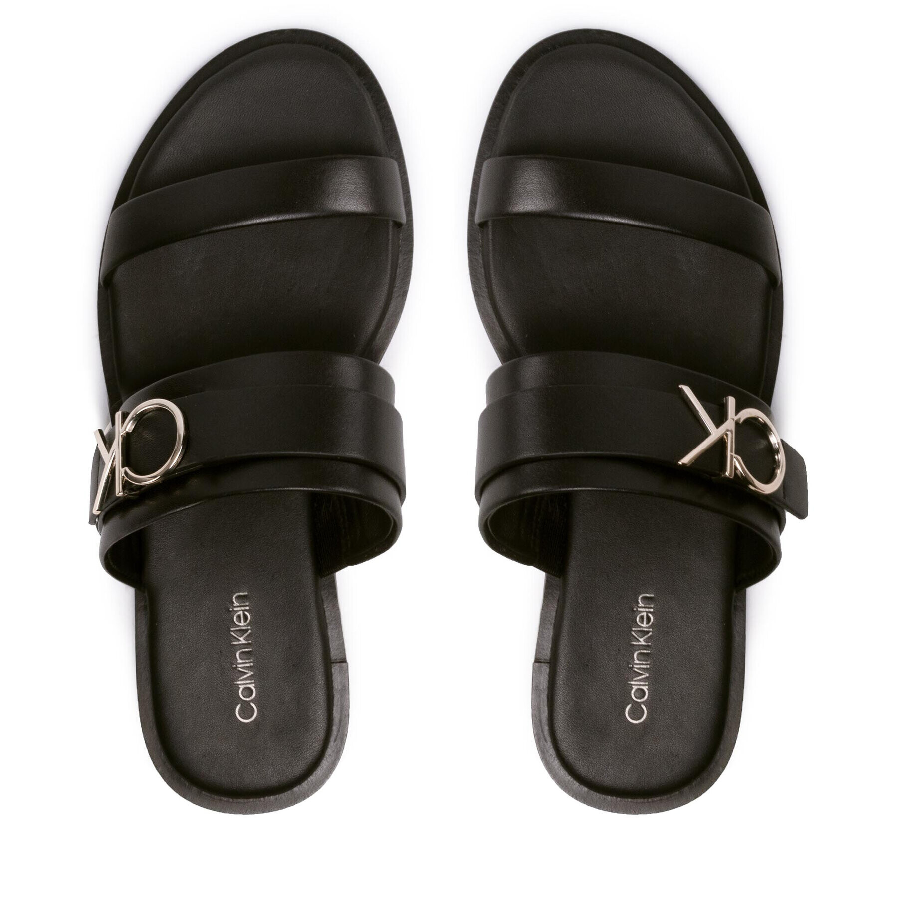 Calvin Klein Šľapky Almond Flat Slide W/Hdw HW0HW00679 Čierna - Pepit.sk