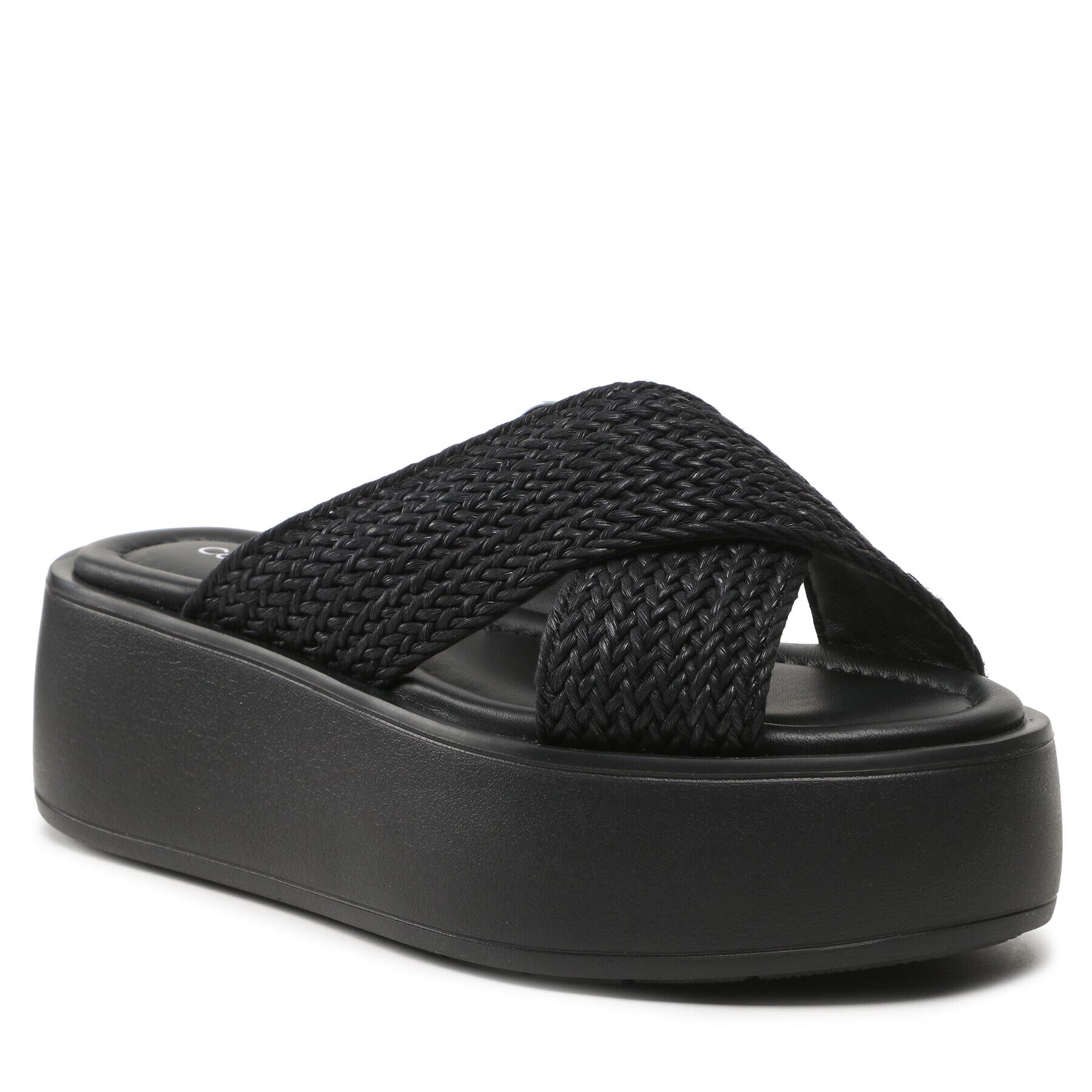 Calvin Klein Šľapky Bubble Slide - Woven HW0HW01468 Čierna - Pepit.sk