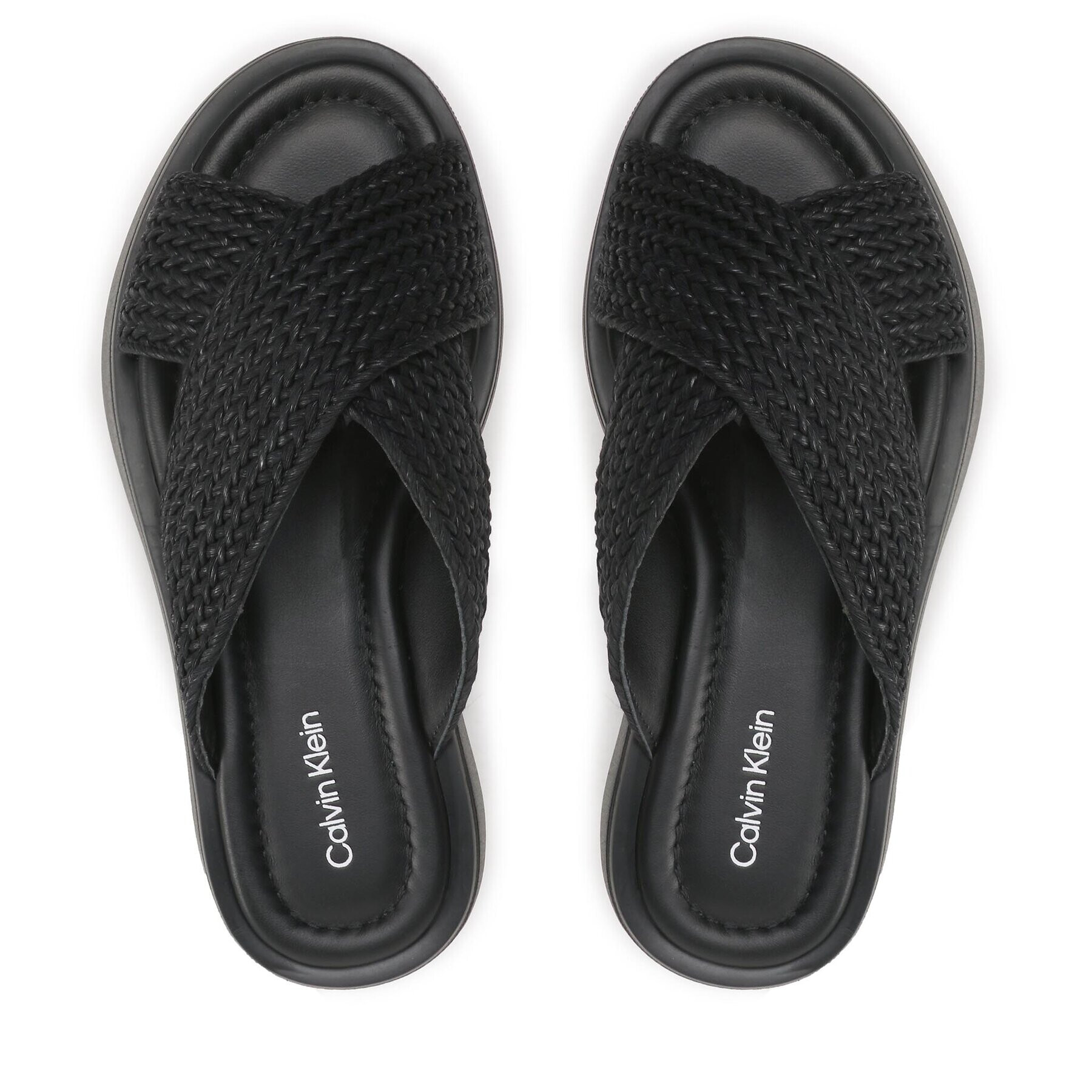 Calvin Klein Šľapky Bubble Slide - Woven HW0HW01468 Čierna - Pepit.sk