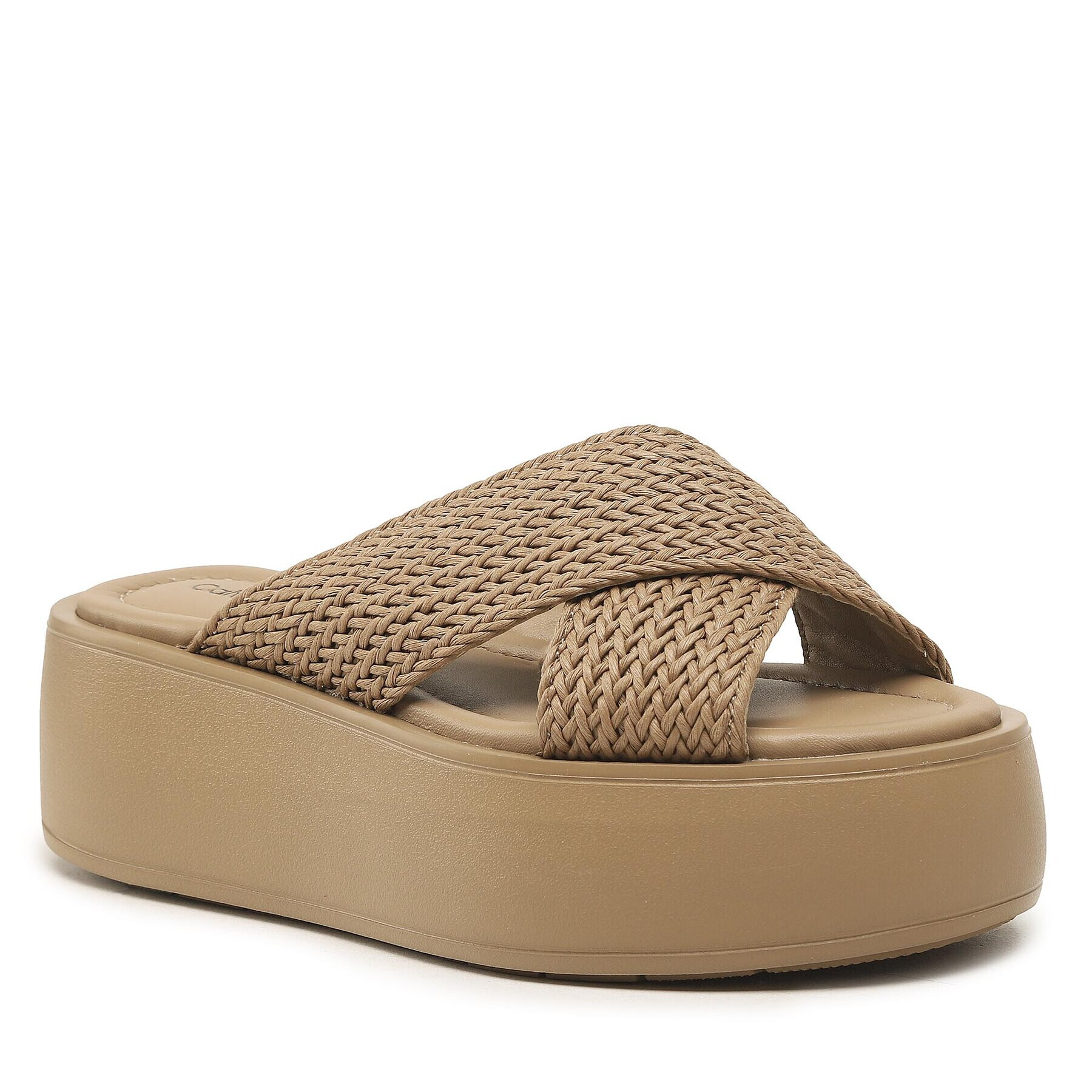 Calvin Klein Šľapky Bubble Slide-Woven HW0HW01468 Hnedá - Pepit.sk