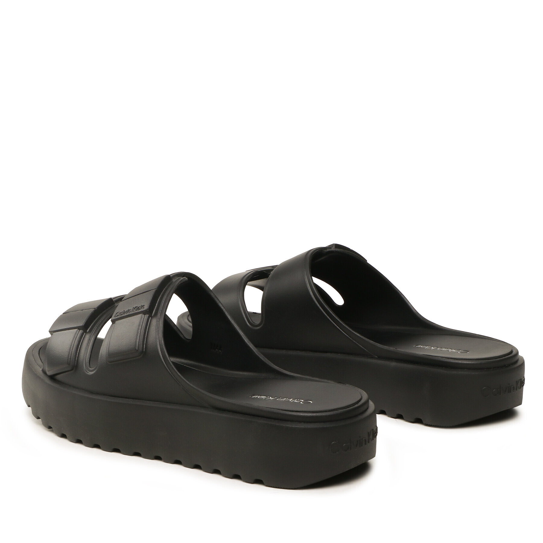 Calvin Klein Šľapky Double Strap Slipper HM0HM00967 Čierna - Pepit.sk