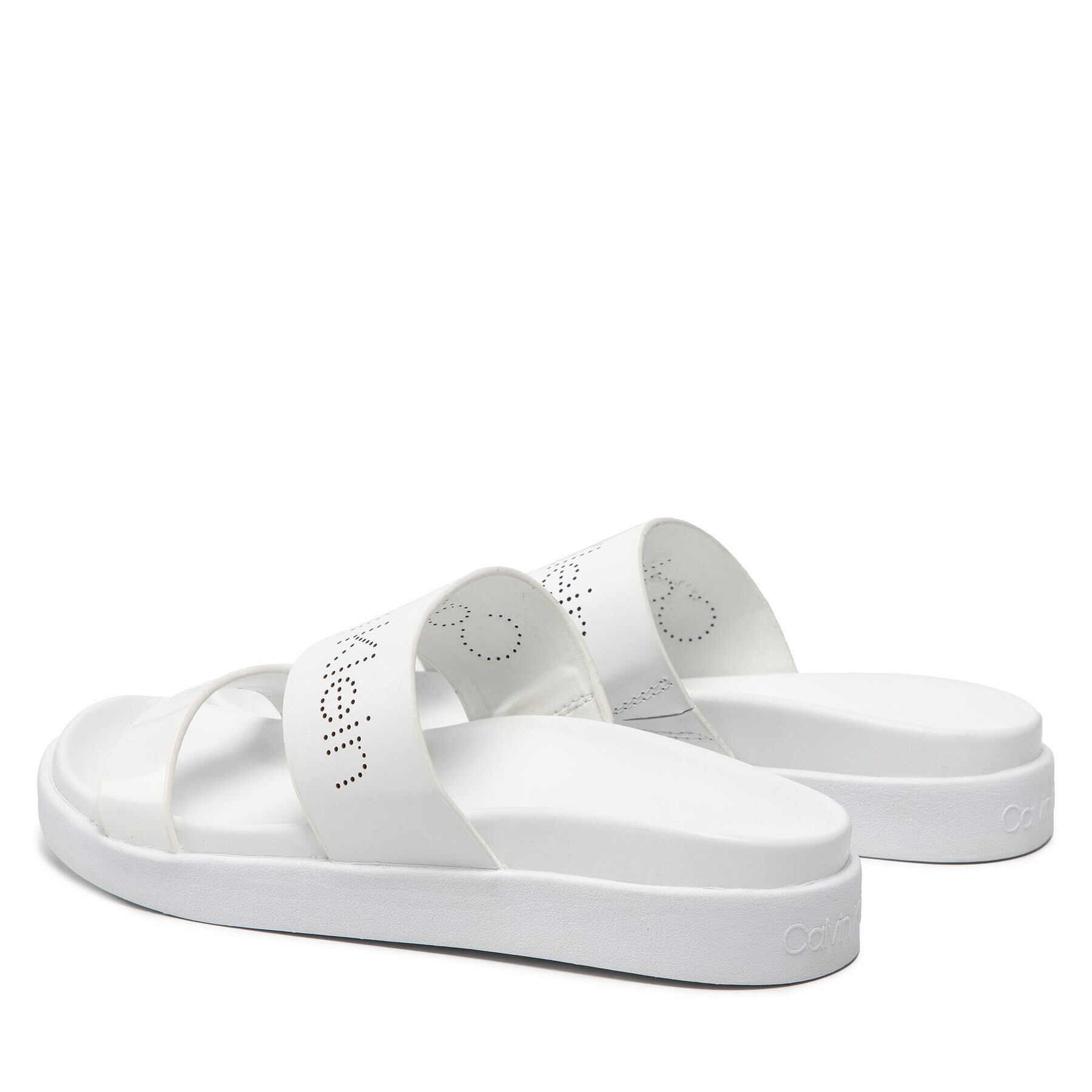 Calvin Klein Šľapky Ergonomic Slide Perf/Patent HW0HW00685 Biela - Pepit.sk