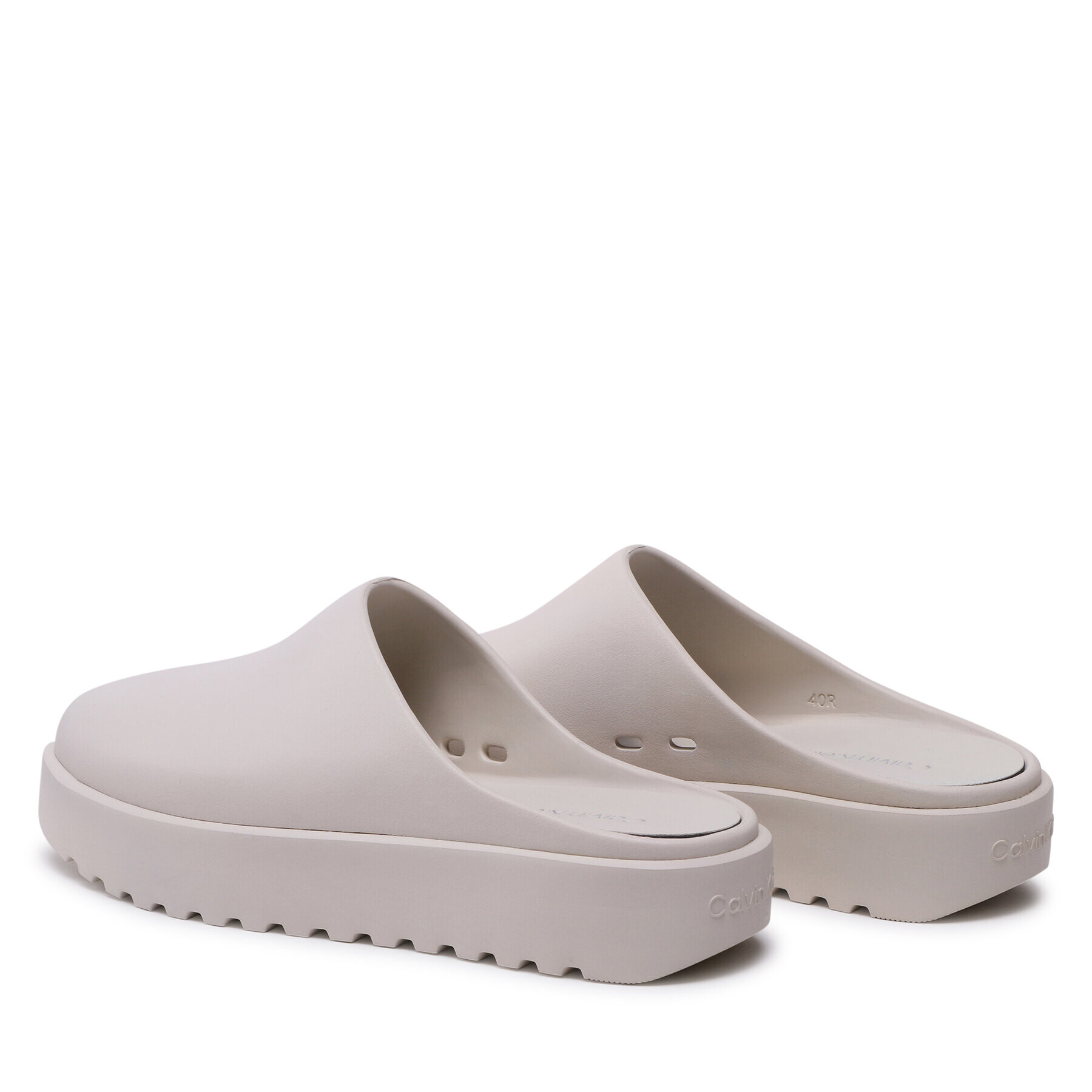 Calvin Klein Šľapky Mule Slipper HM0HM00872 Écru - Pepit.sk