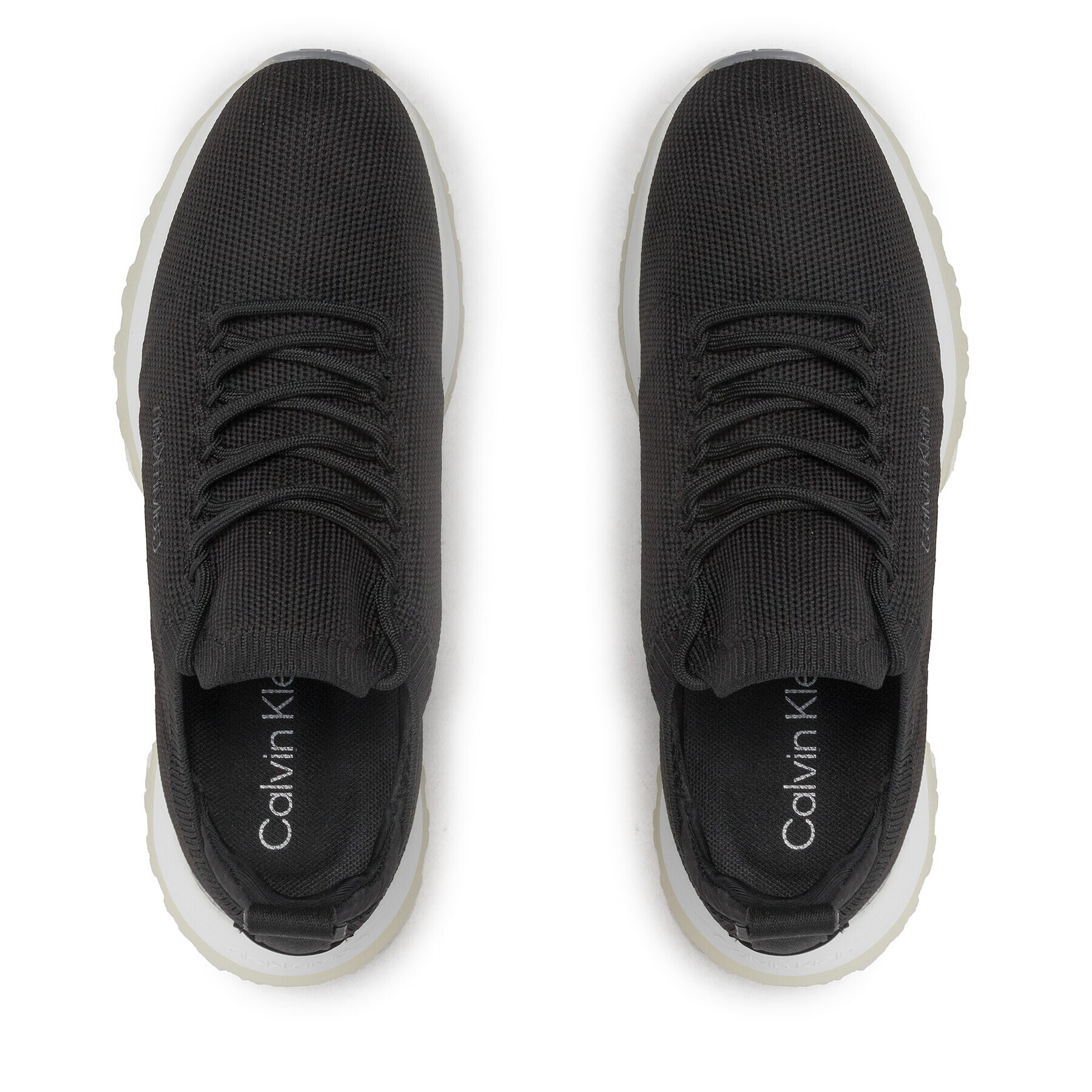 Calvin Klein Sneakersy 2 Piece Sole Lace Up Knit HW0HW01337 Čierna - Pepit.sk