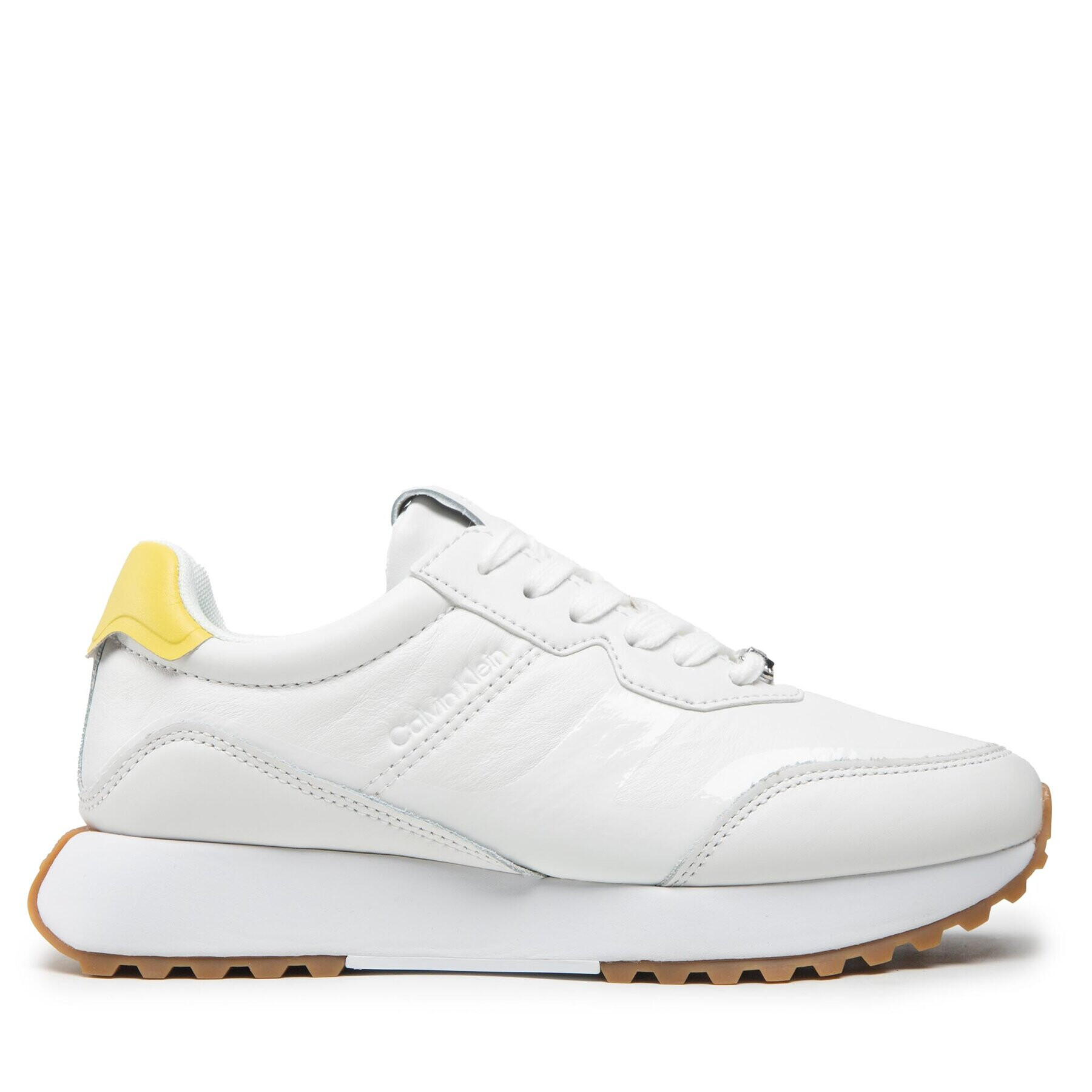 Calvin Klein Sneakersy Asy Skived Runner Lace Up HW0HW01220 Biela - Pepit.sk