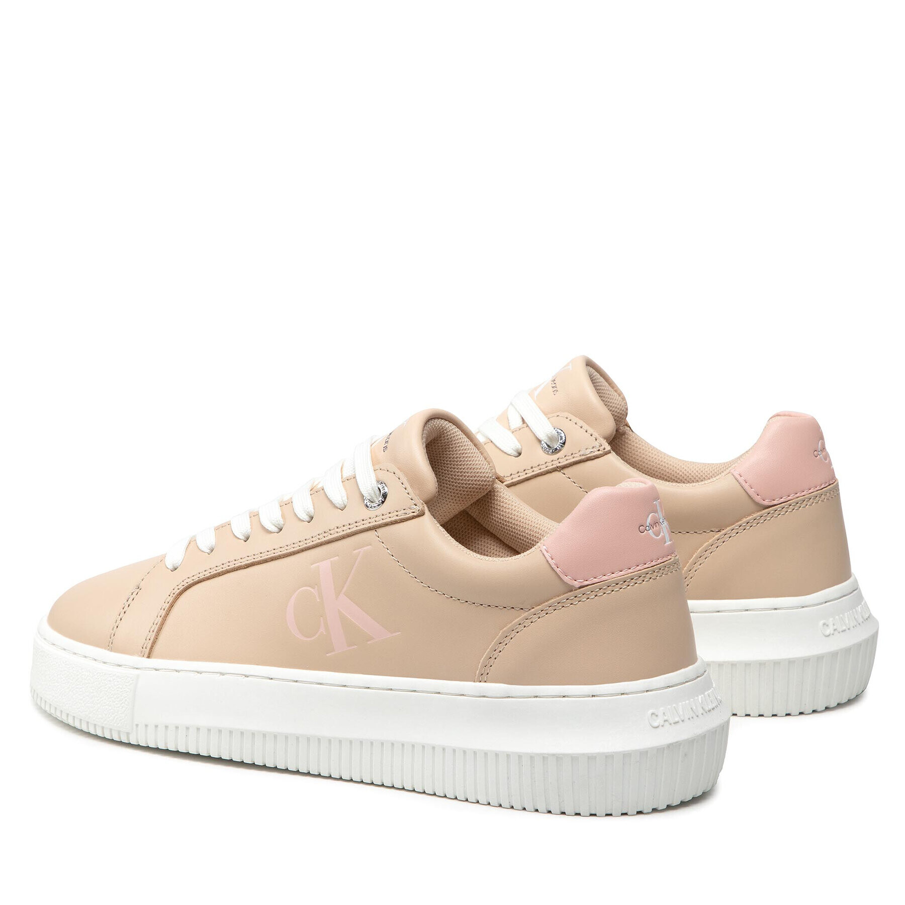 Calvin Klein Sneakersy Chunky Cupsole Laceup Low Ess YW0YW00807 Béžová - Pepit.sk