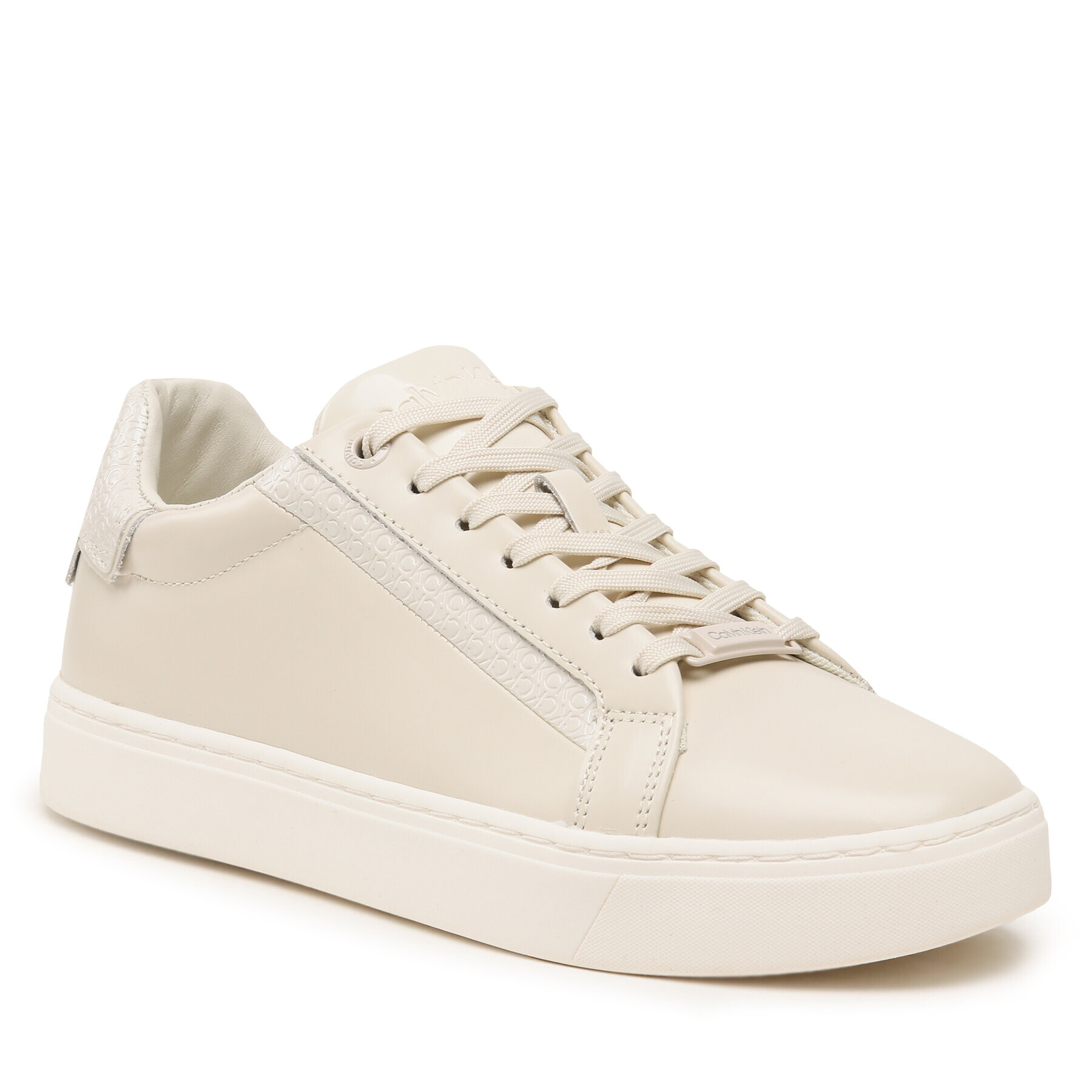 Calvin Klein Sneakersy Clean Cup Lace Up Nano Mono Mix HW0HW01592 Écru - Pepit.sk