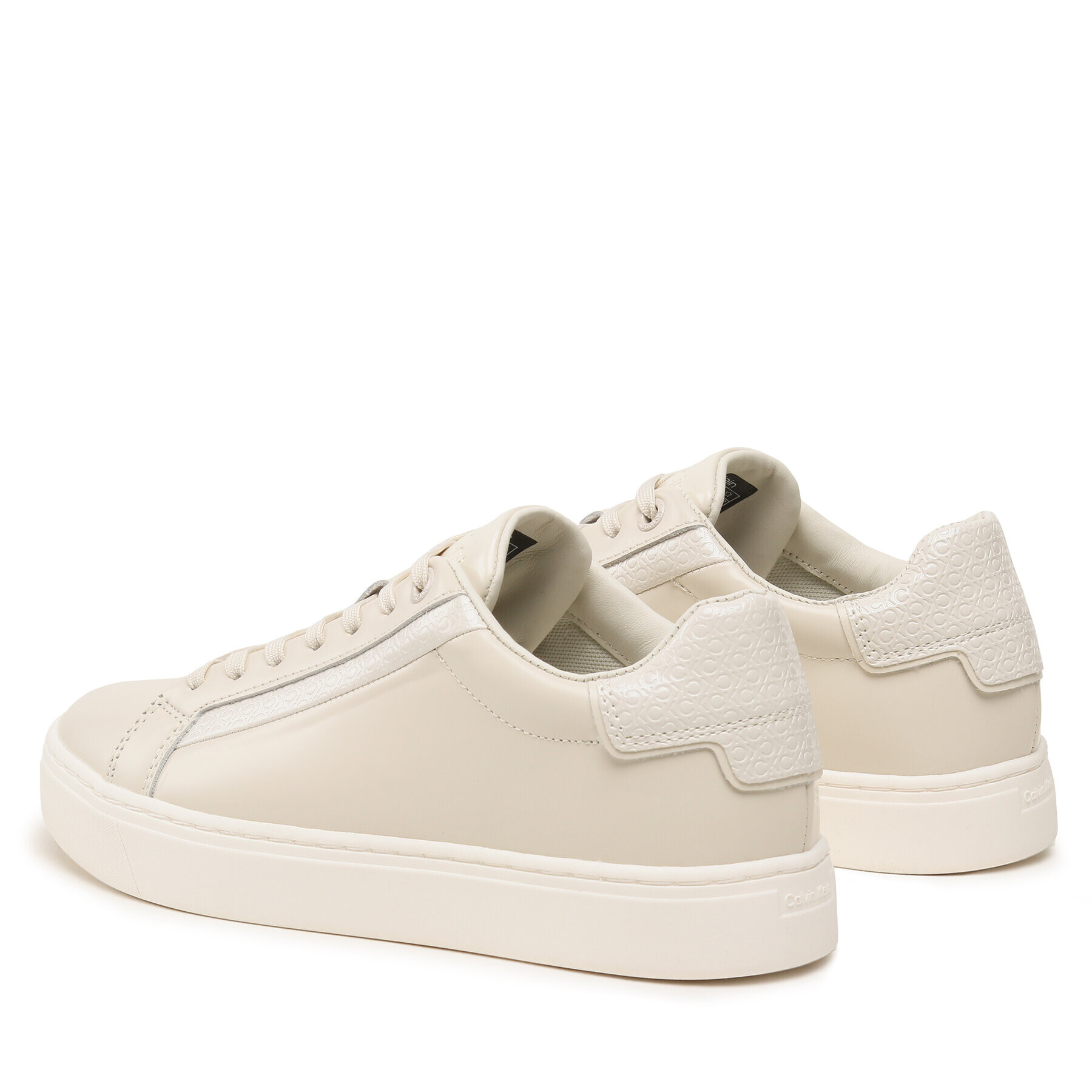 Calvin Klein Sneakersy Clean Cup Lace Up Nano Mono Mix HW0HW01592 Écru - Pepit.sk