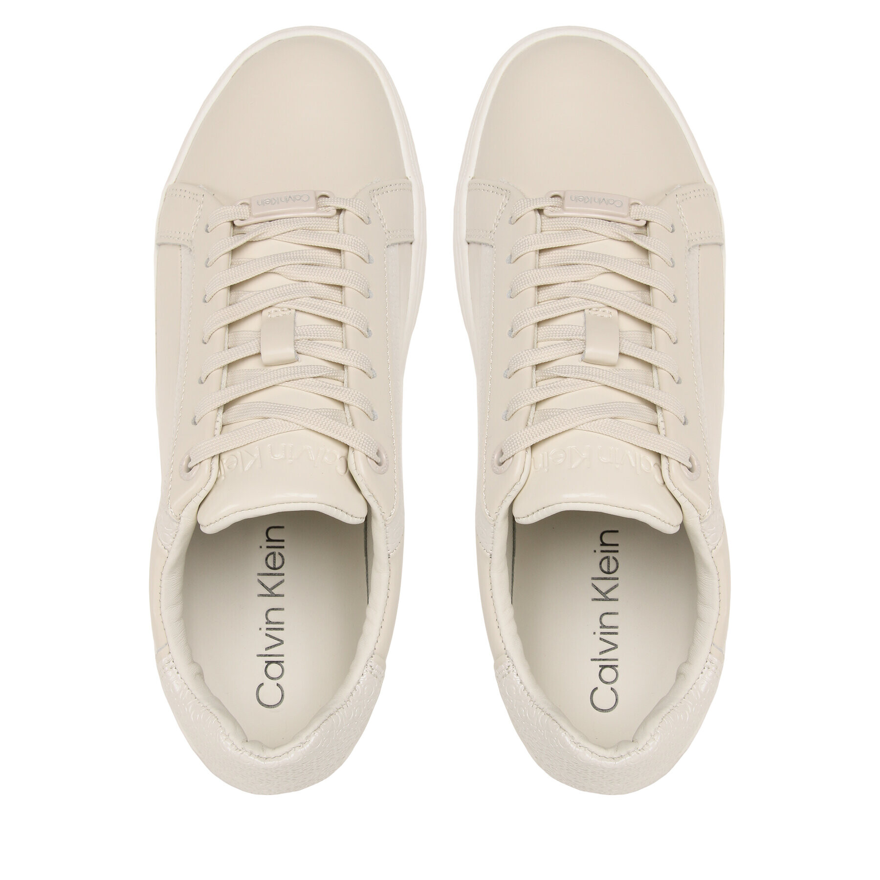 Calvin Klein Sneakersy Clean Cup Lace Up Nano Mono Mix HW0HW01592 Écru - Pepit.sk