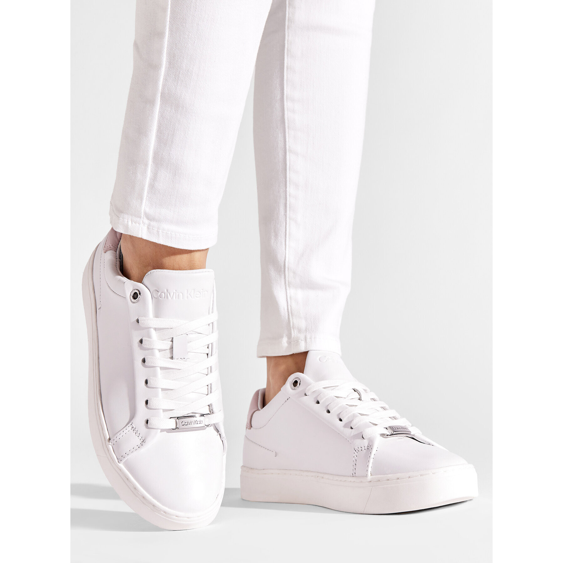 Calvin Klein Sneakersy Cupsole Lace Up HW0HW00841 Biela - Pepit.sk