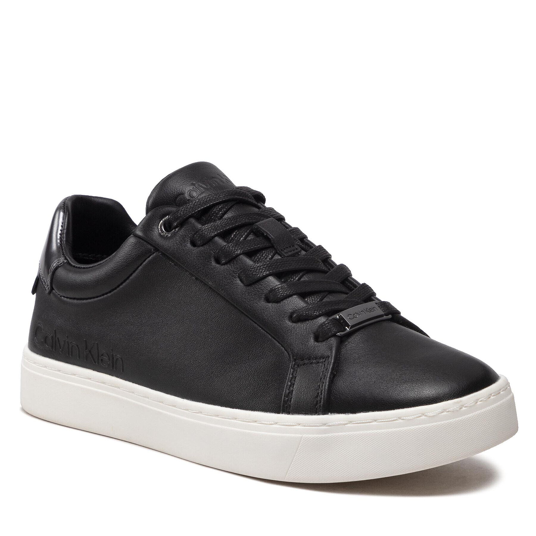 Calvin Klein Sneakersy Cupsole Lace Up-Lth HW0HW01326 Čierna - Pepit.sk