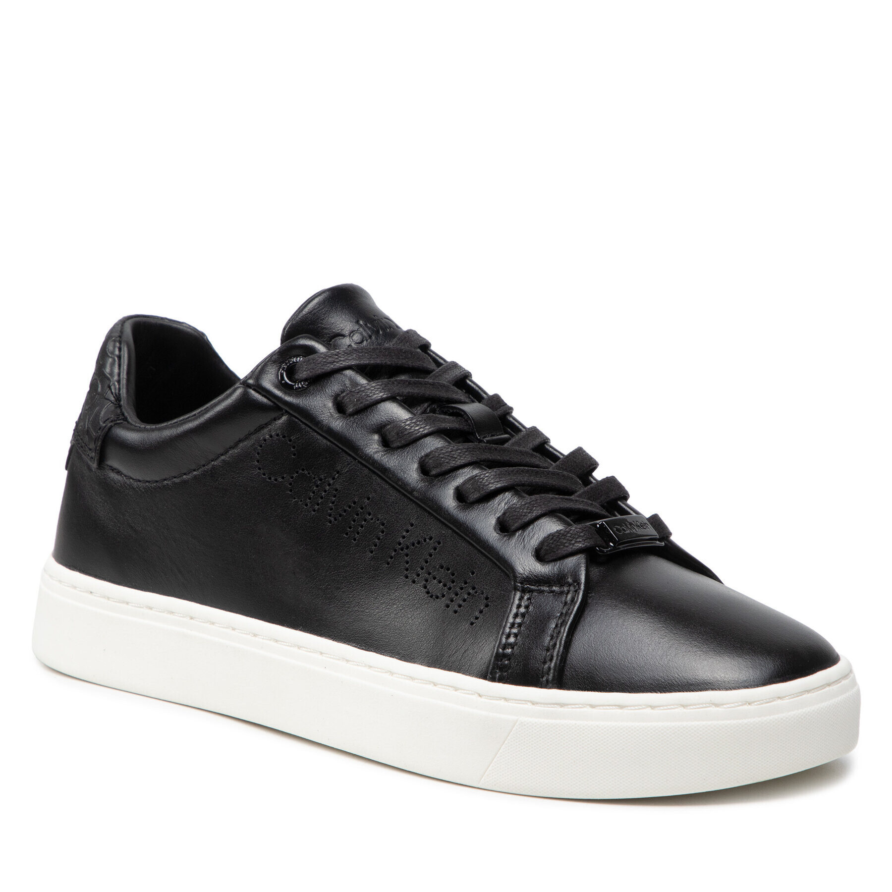 Calvin Klein Sneakersy Cupsole Lace Up Perf HW0HW00768 Čierna - Pepit.sk