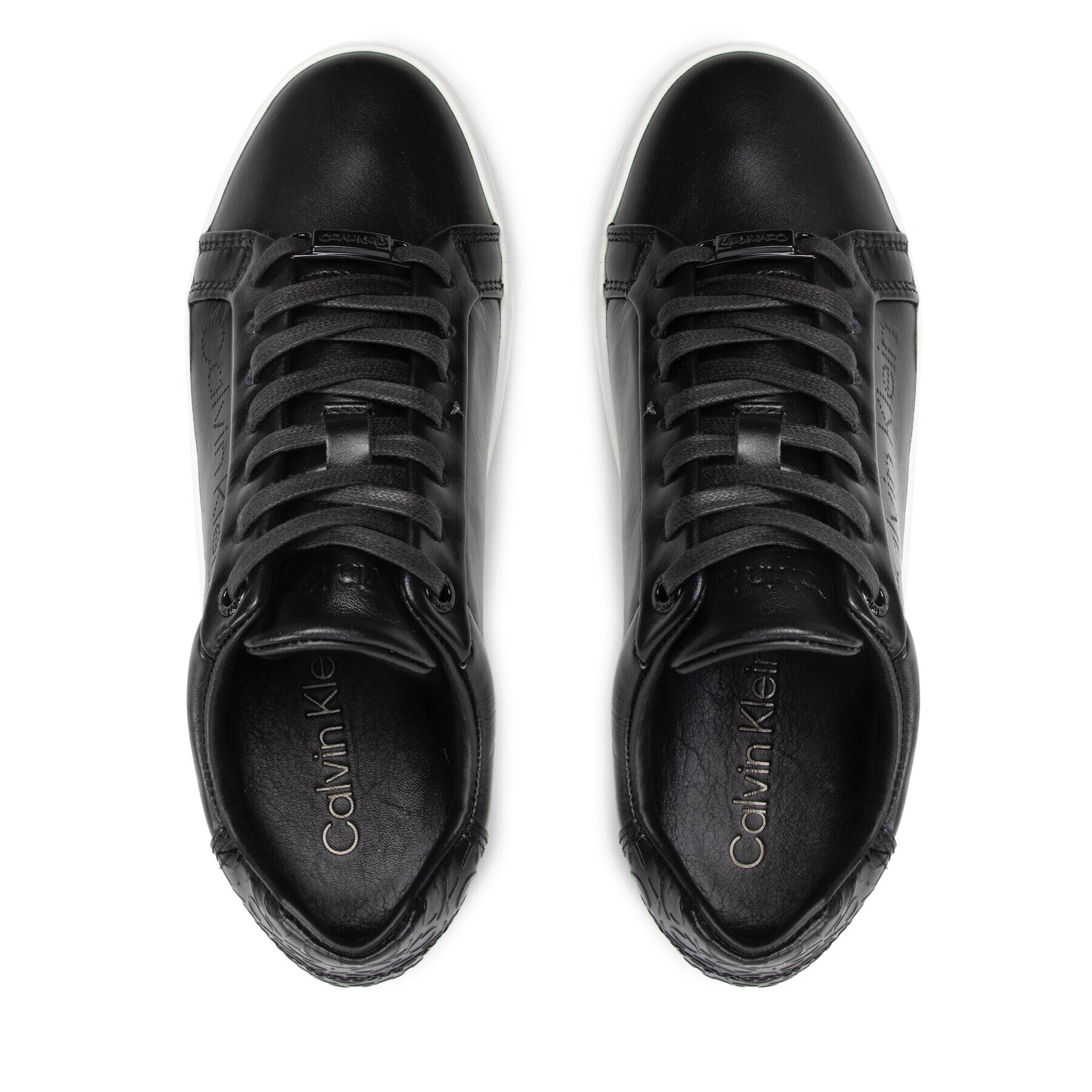 Calvin Klein Sneakersy Cupsole Lace Up Perf HW0HW00768 Čierna - Pepit.sk