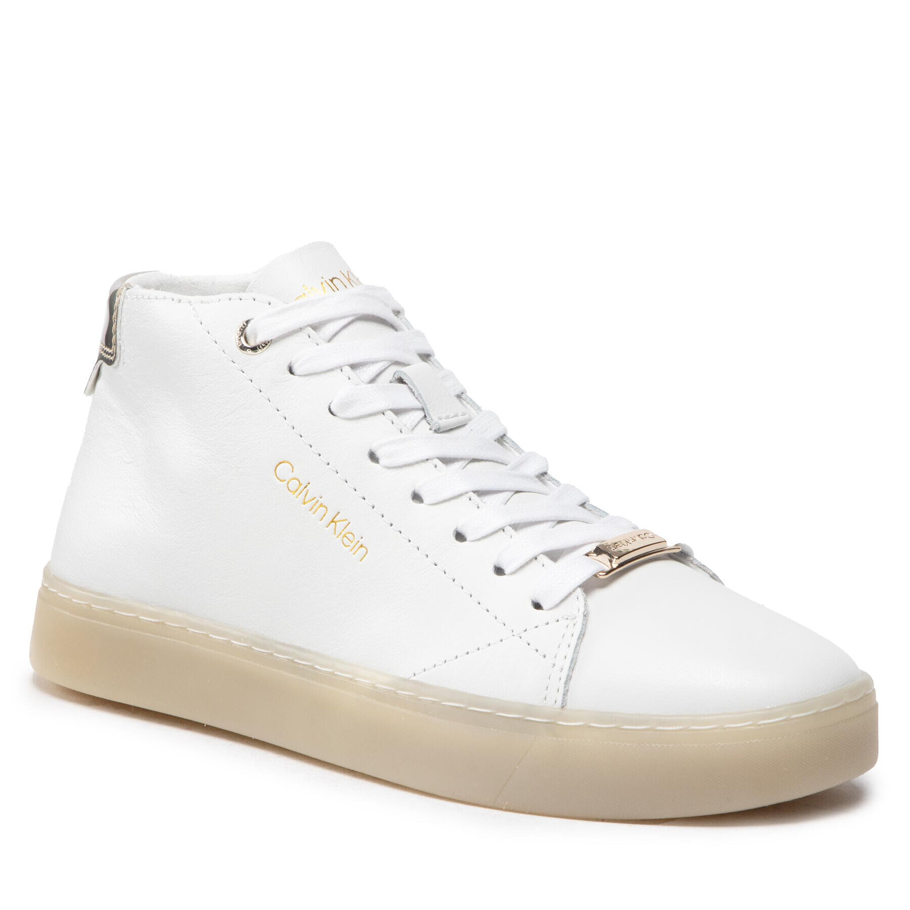 Calvin Klein Sneakersy Cupsole Unlined High Top-Lth HW0HW01052 Biela - Pepit.sk