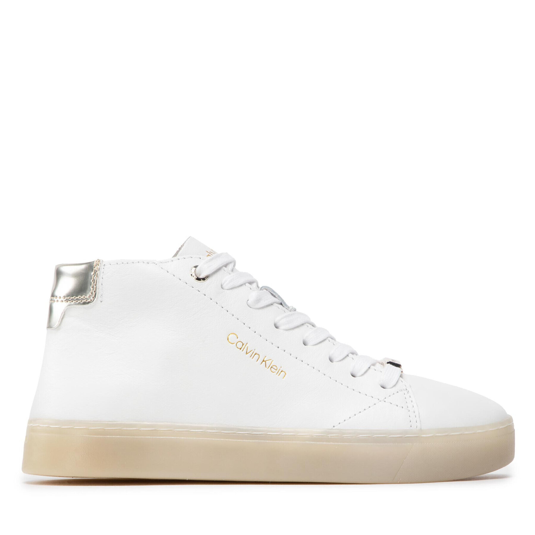 Calvin Klein Sneakersy Cupsole Unlined High Top-Lth HW0HW01052 Biela - Pepit.sk