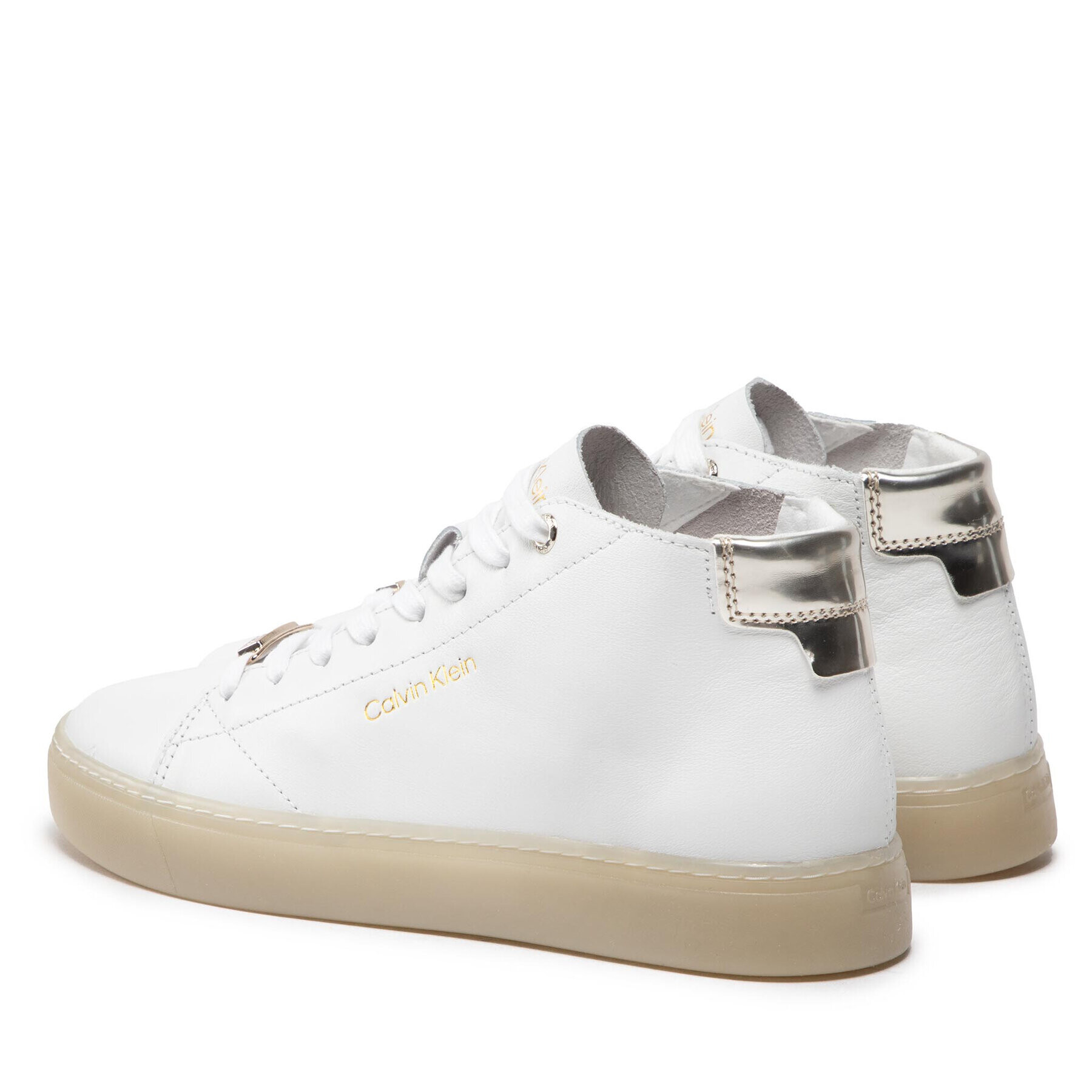 Calvin Klein Sneakersy Cupsole Unlined High Top-Lth HW0HW01052 Biela - Pepit.sk