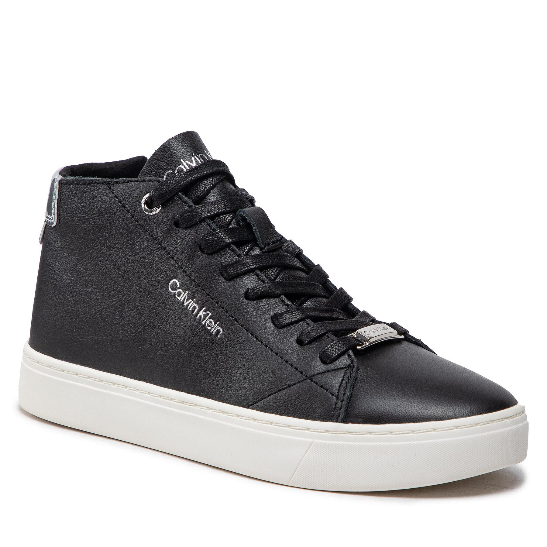 Calvin Klein Sneakersy Cupsole Unlined High Top-Lth HW0HW01052 Čierna - Pepit.sk