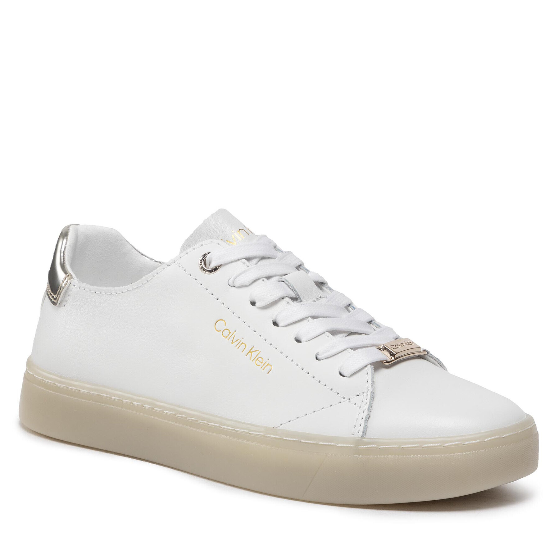 Calvin Klein Sneakersy Cupsole Unlined Lace Up-Lth HW0HW01055 Biela - Pepit.sk