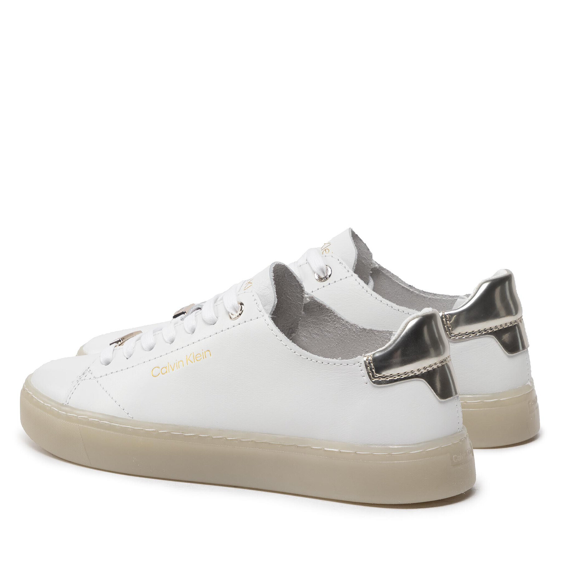 Calvin Klein Sneakersy Cupsole Unlined Lace Up-Lth HW0HW01055 Biela - Pepit.sk