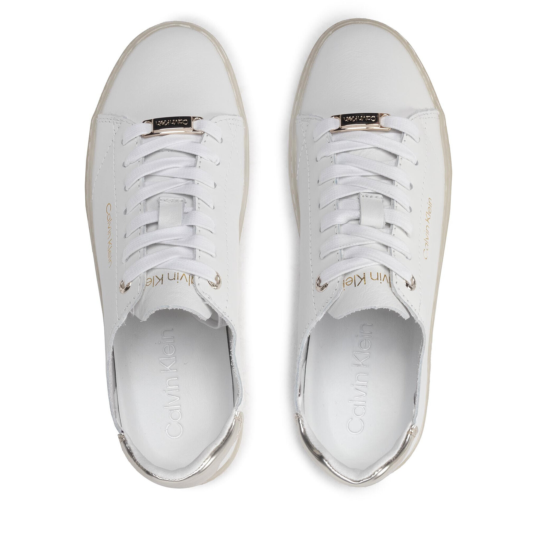 Calvin Klein Sneakersy Cupsole Unlined Lace Up-Lth HW0HW01055 Biela - Pepit.sk