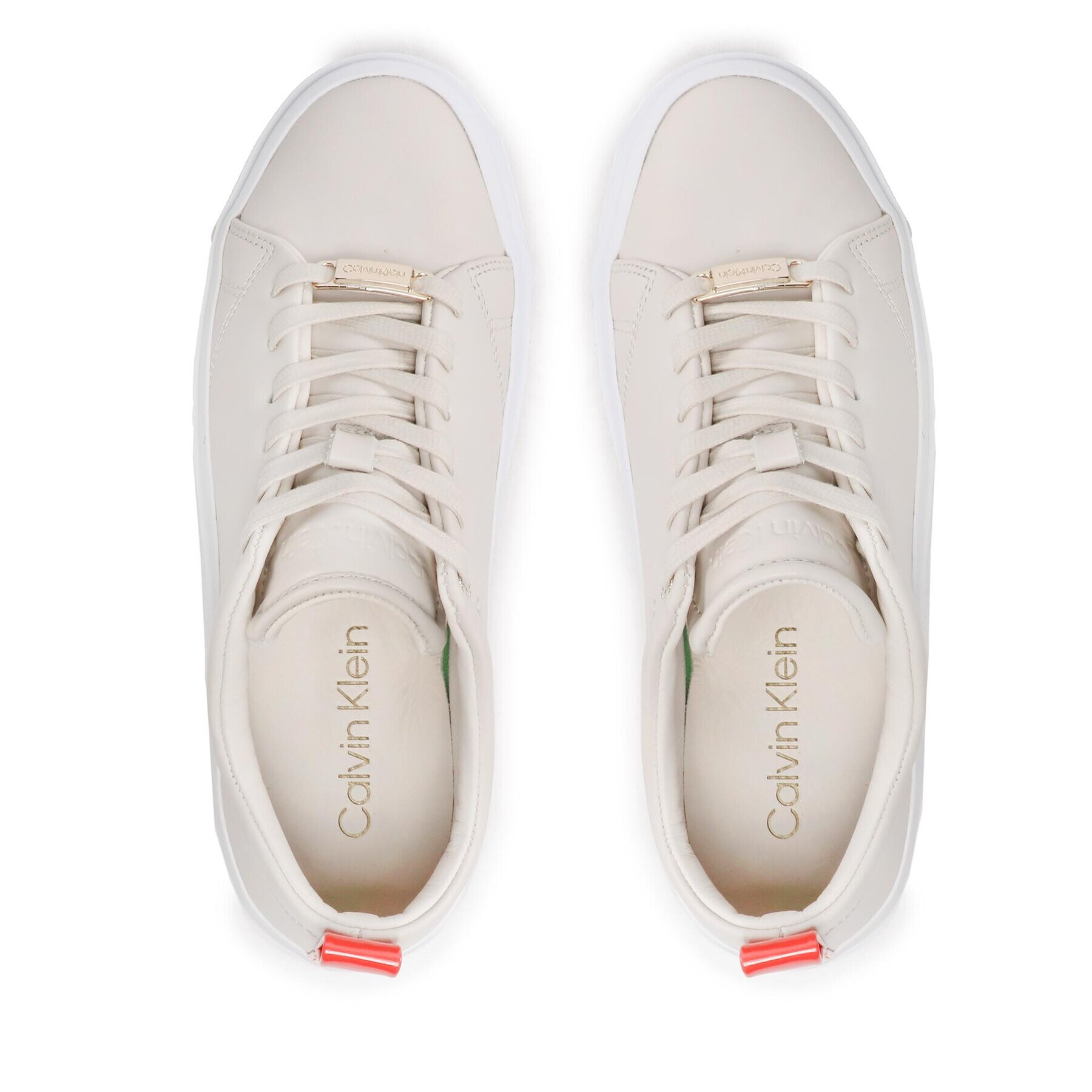 Calvin Klein Sneakersy Cupsole Wave Lace Up HW0HW01196 Béžová - Pepit.sk