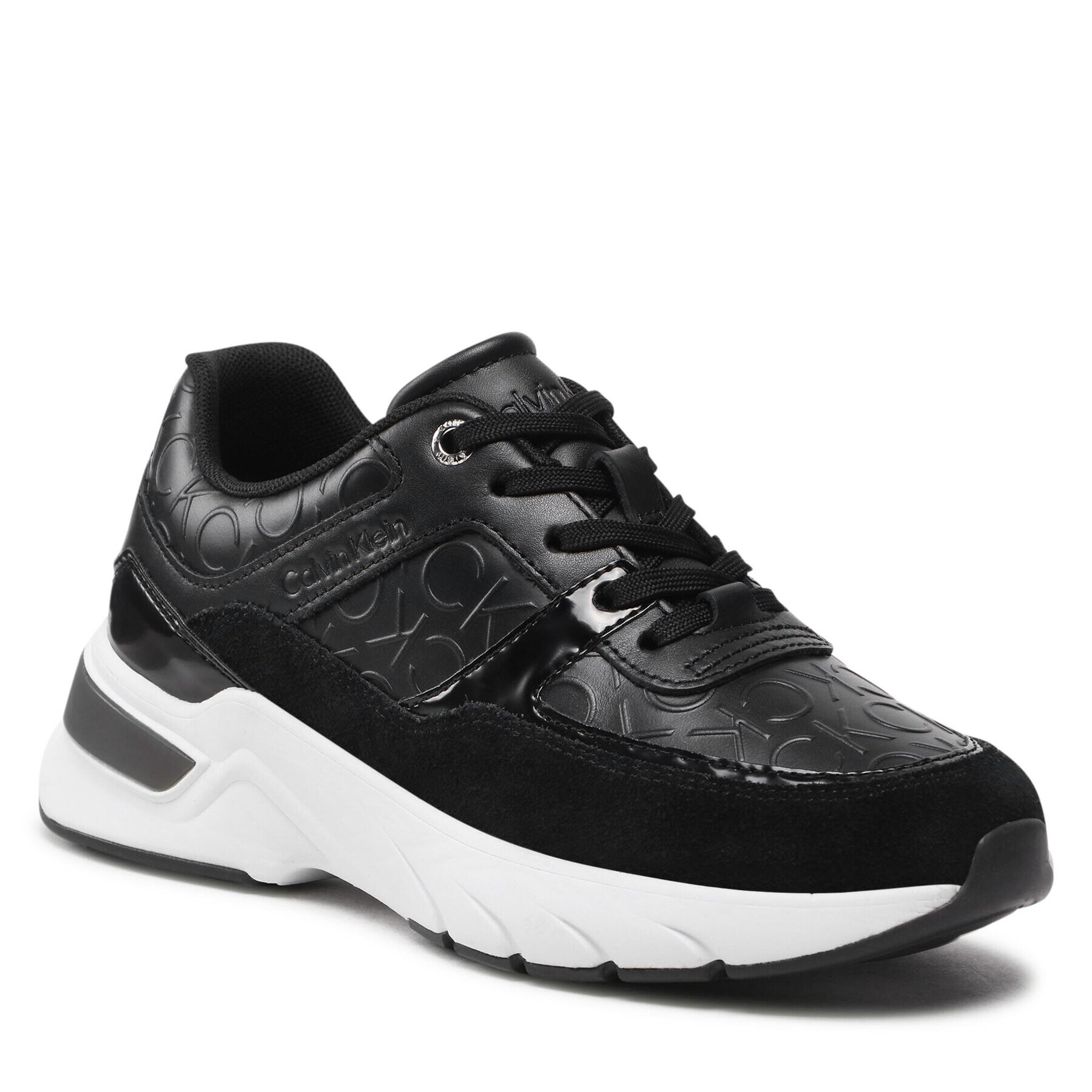 Calvin Klein Sneakersy Elevated Runner Lace Up-Hf Mix HW0HW01336 Čierna - Pepit.sk