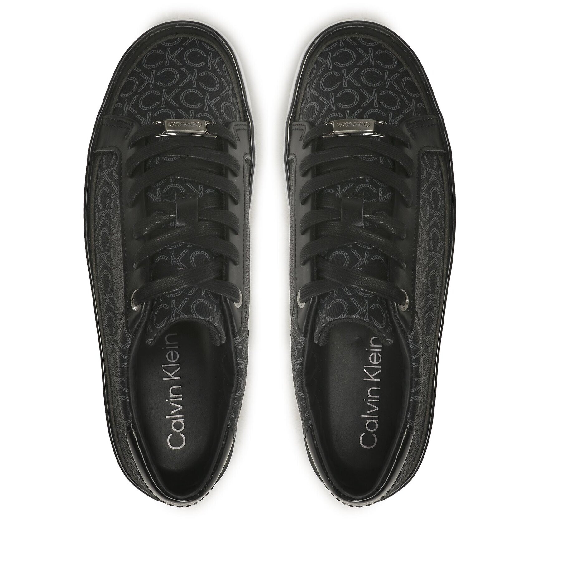 Calvin Klein Sneakersy Flatform Cupsole Lace Up- Mono HW0HW01420 Čierna - Pepit.sk