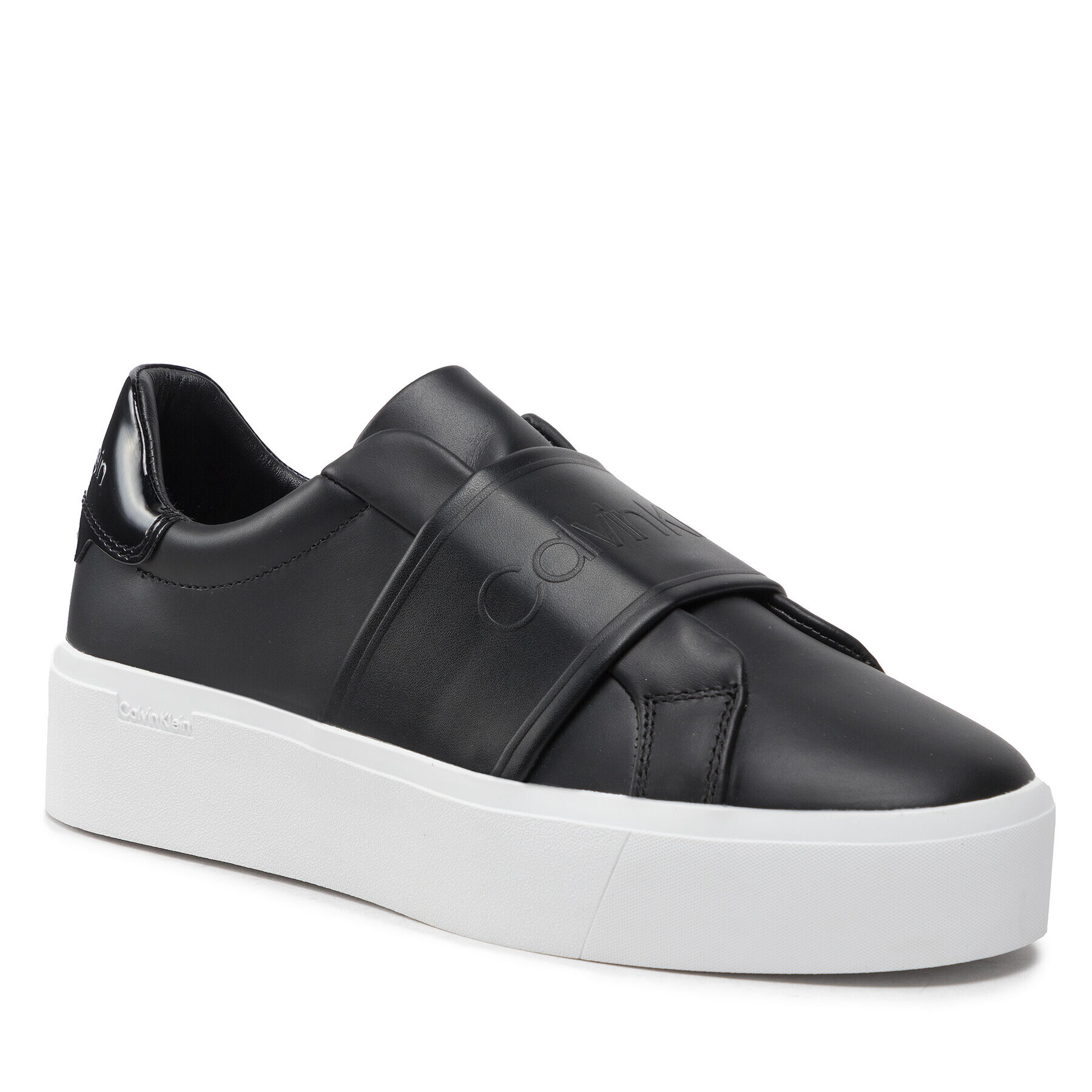 Calvin Klein Sneakersy Flatform Slip On-Hf Logo HW0HW01175 Čierna - Pepit.sk