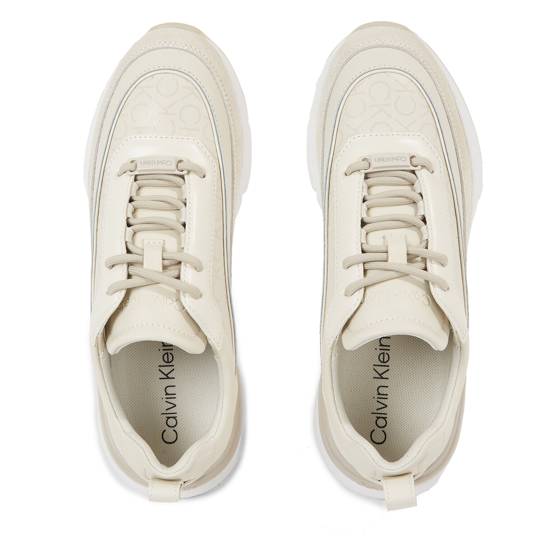 Calvin Klein Sneakersy Flexi Runner Lace Up - Epi Mono HW0HW01662 Béžová - Pepit.sk