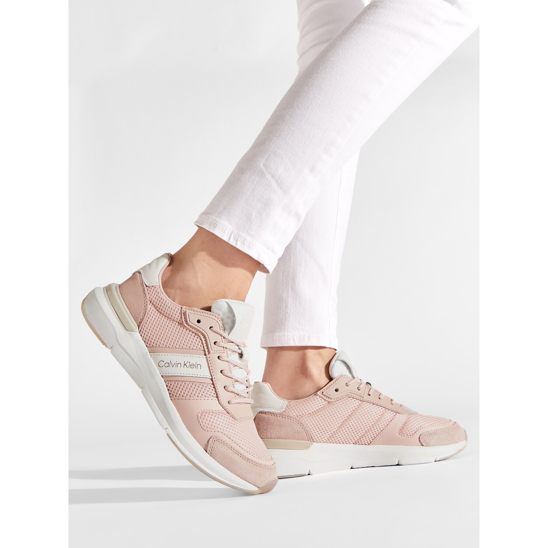 Calvin Klein Sneakersy Flexi Runner Lace Up-Mix Mat HW0HW00667 Ružová - Pepit.sk