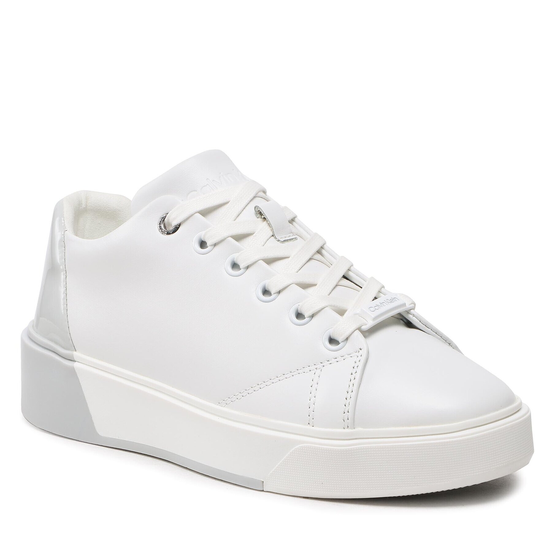 Calvin Klein Sneakersy Heel Cupsole Lace Up-Lth Mix HW0HW01209 Biela - Pepit.sk