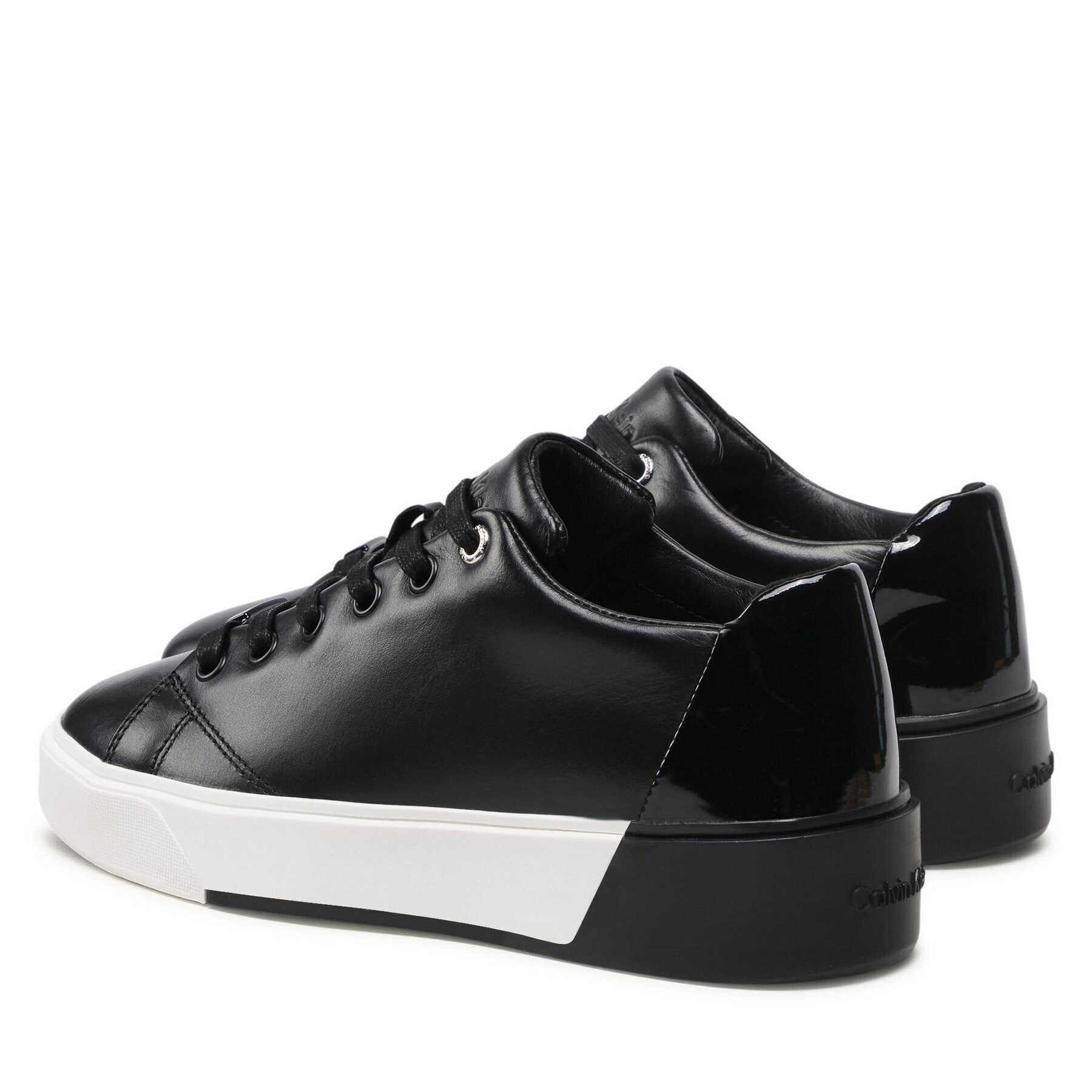 Calvin Klein Sneakersy Heel Cupsole Lace Up-Lth Mix HW0HW01209 Čierna - Pepit.sk