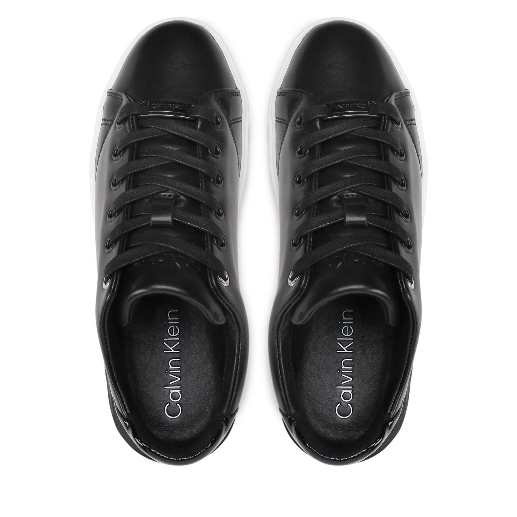 Calvin Klein Sneakersy Heel Cupsole Lace Up-Lth Mix HW0HW01209 Čierna - Pepit.sk