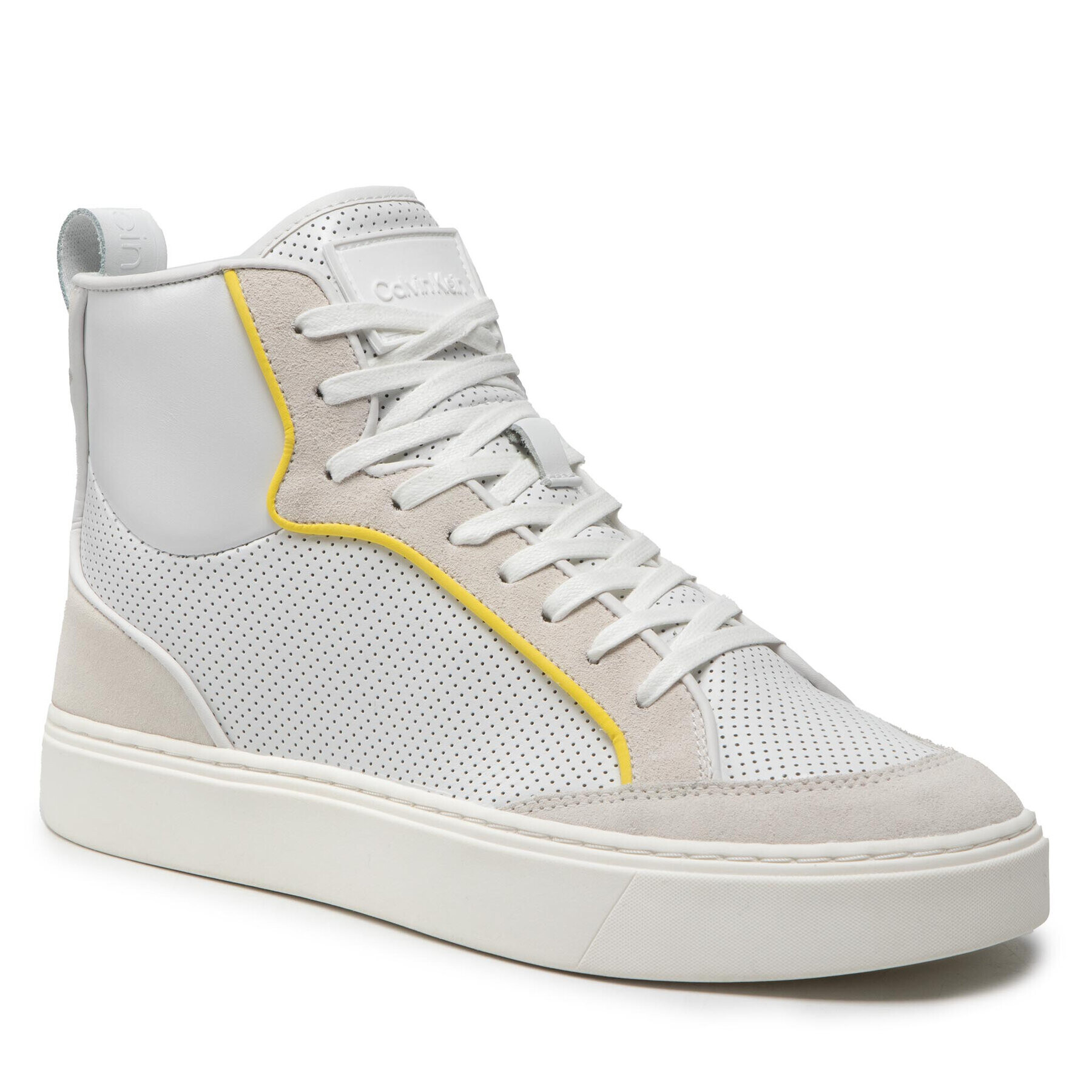 Calvin Klein Sneakersy High Top Lace Up Perf HM0HM00338 Biela - Pepit.sk