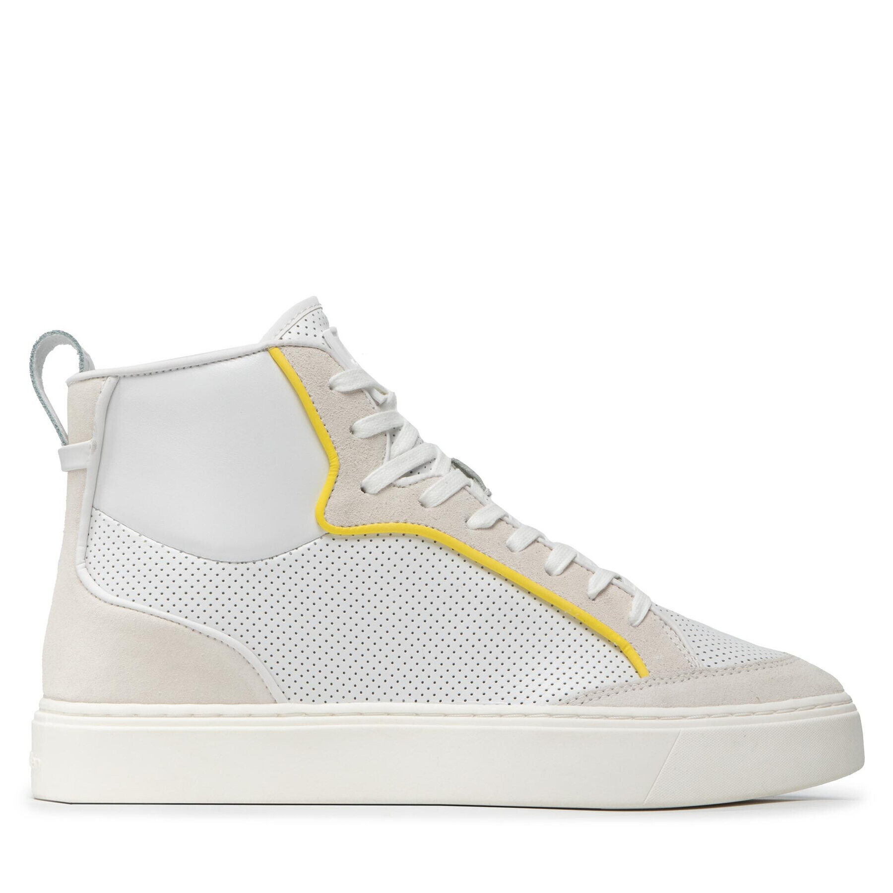 Calvin Klein Sneakersy High Top Lace Up Perf HM0HM00338 Biela - Pepit.sk